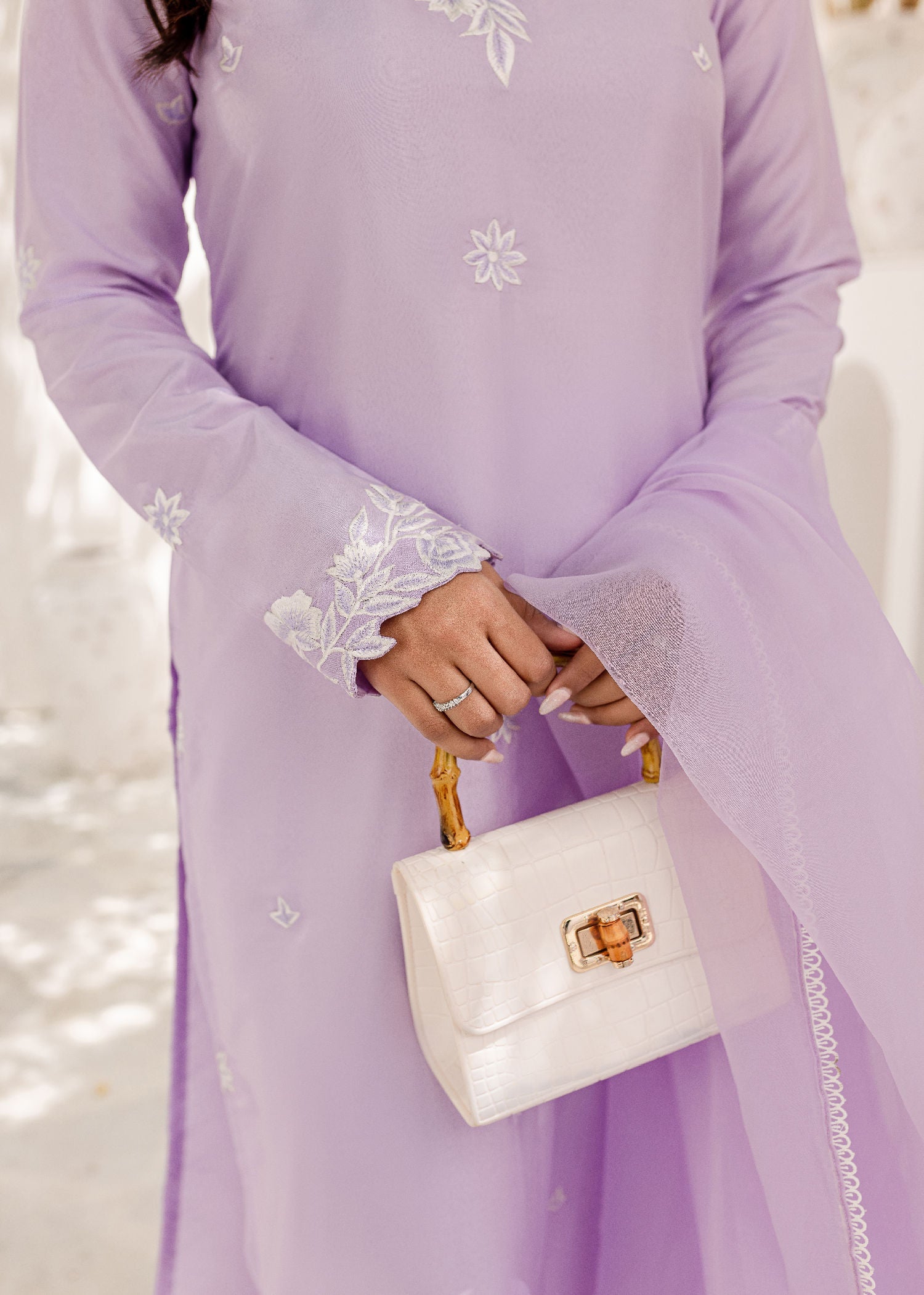kattan silk Kurta Set in Lilac
