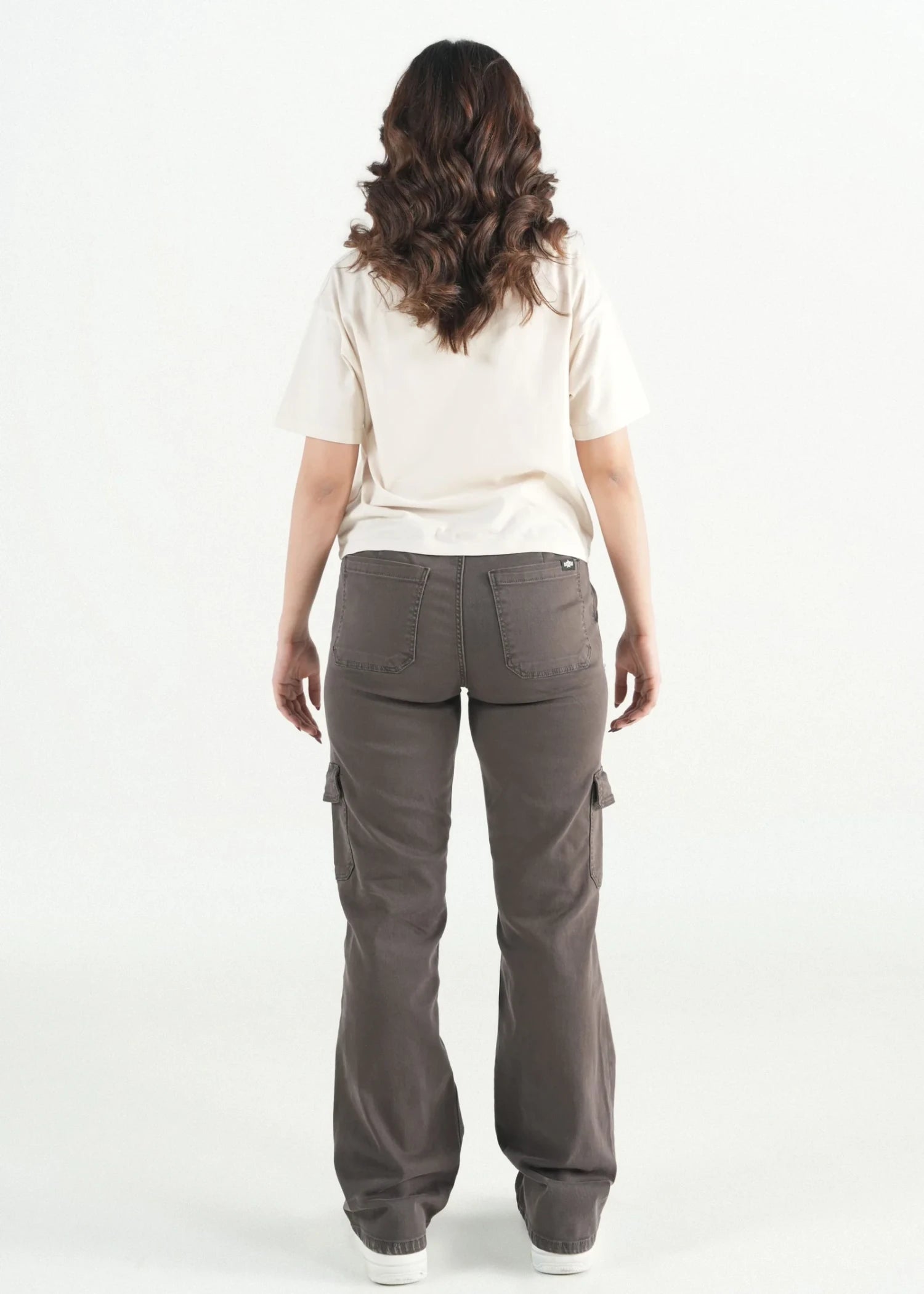 stretch denim Pants in Dark brown