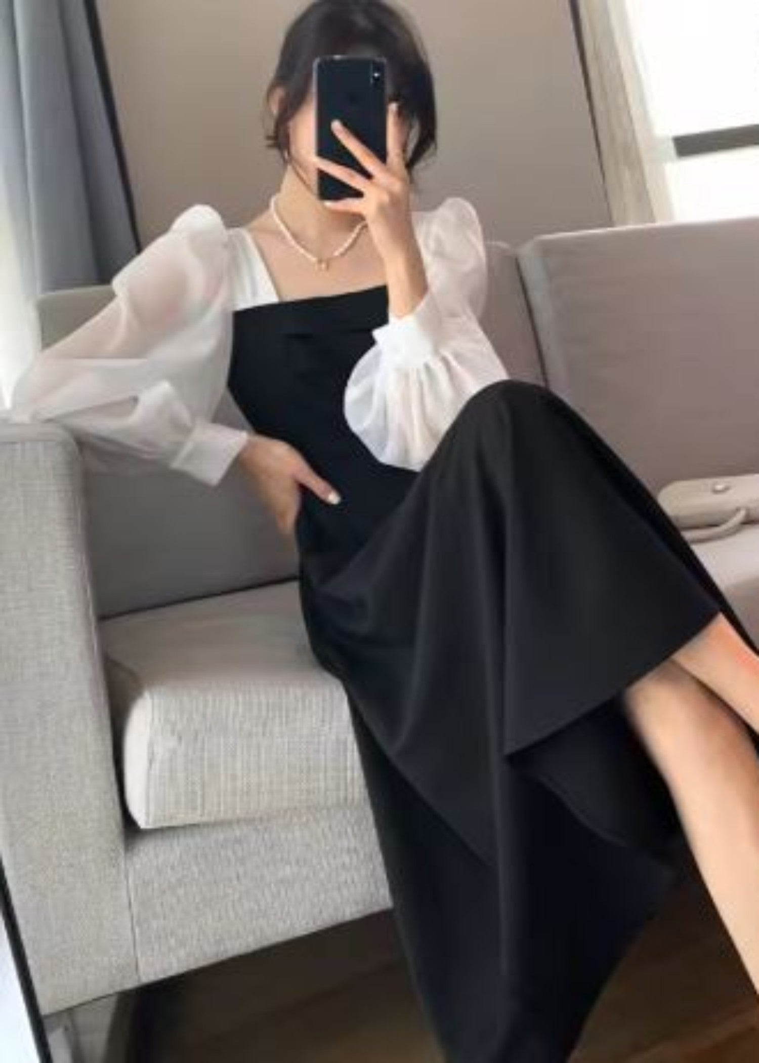 georgette Frock in Black
