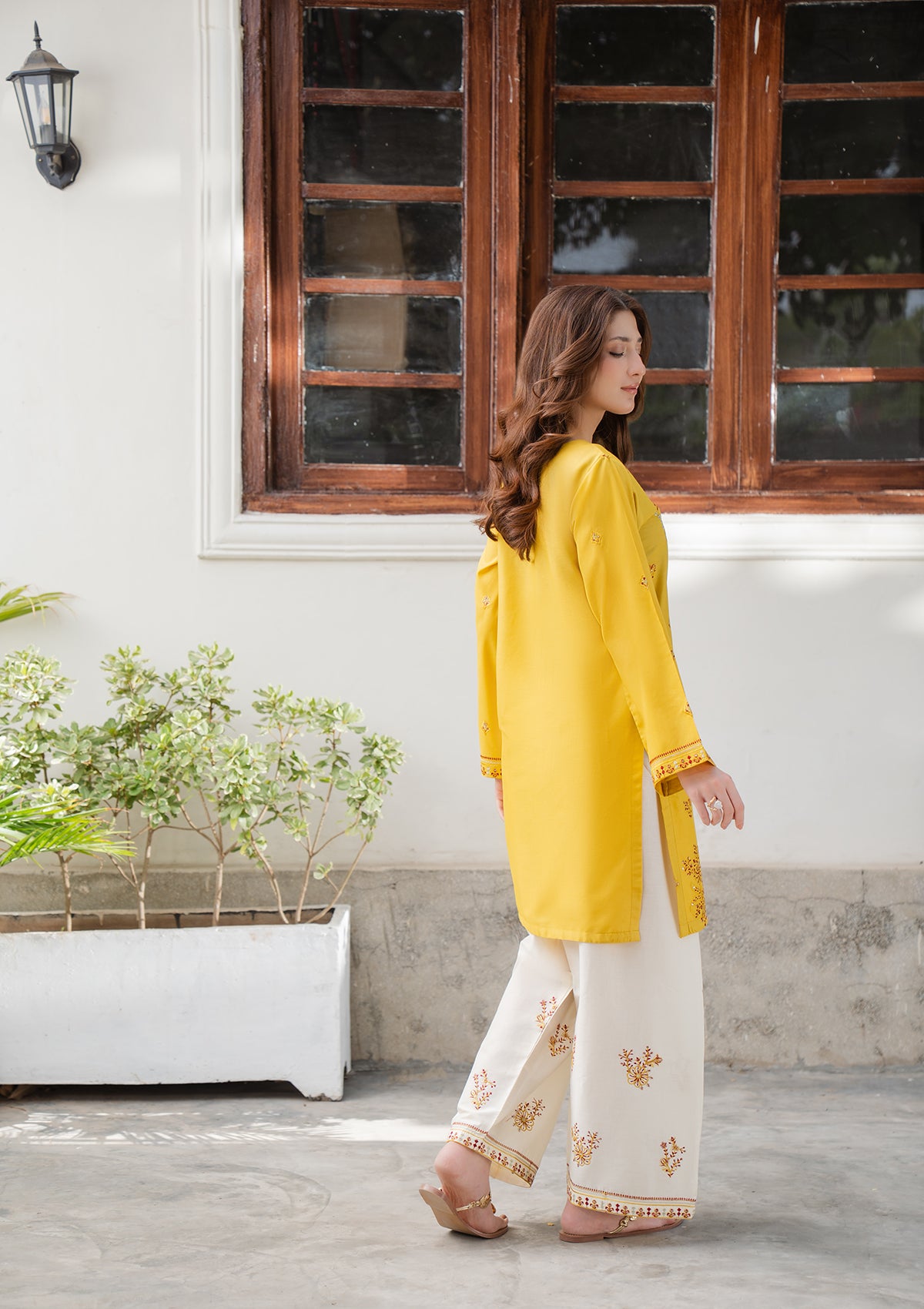 cotton Kurta Set in Yellow