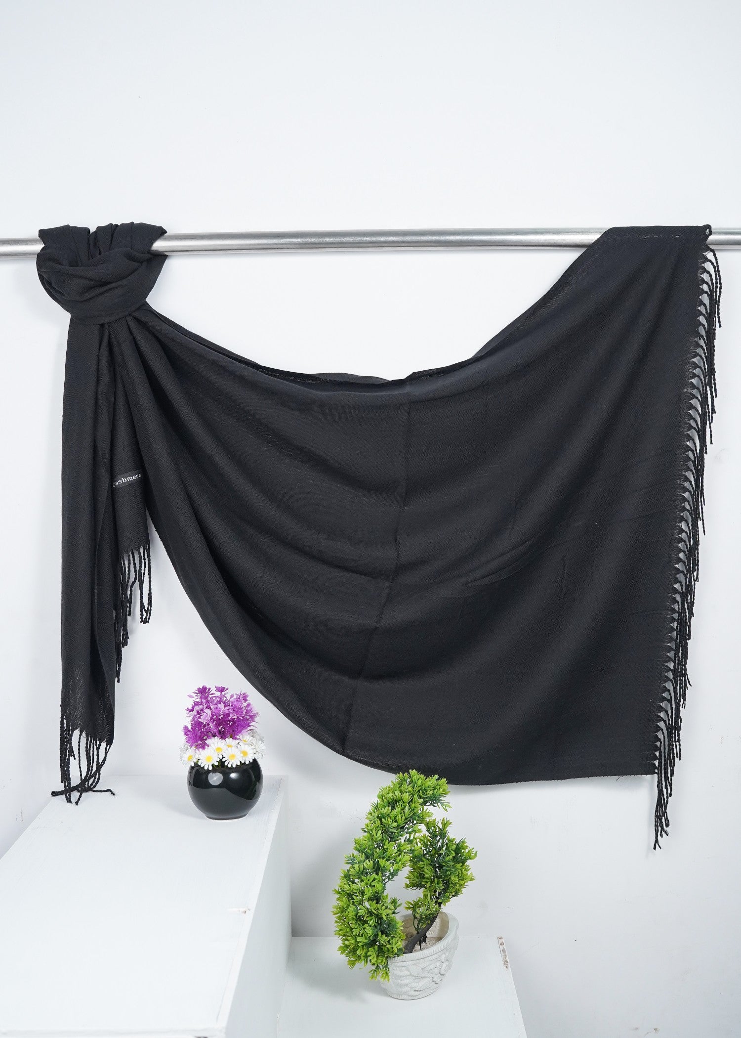 cashmere wool Hijab in Black