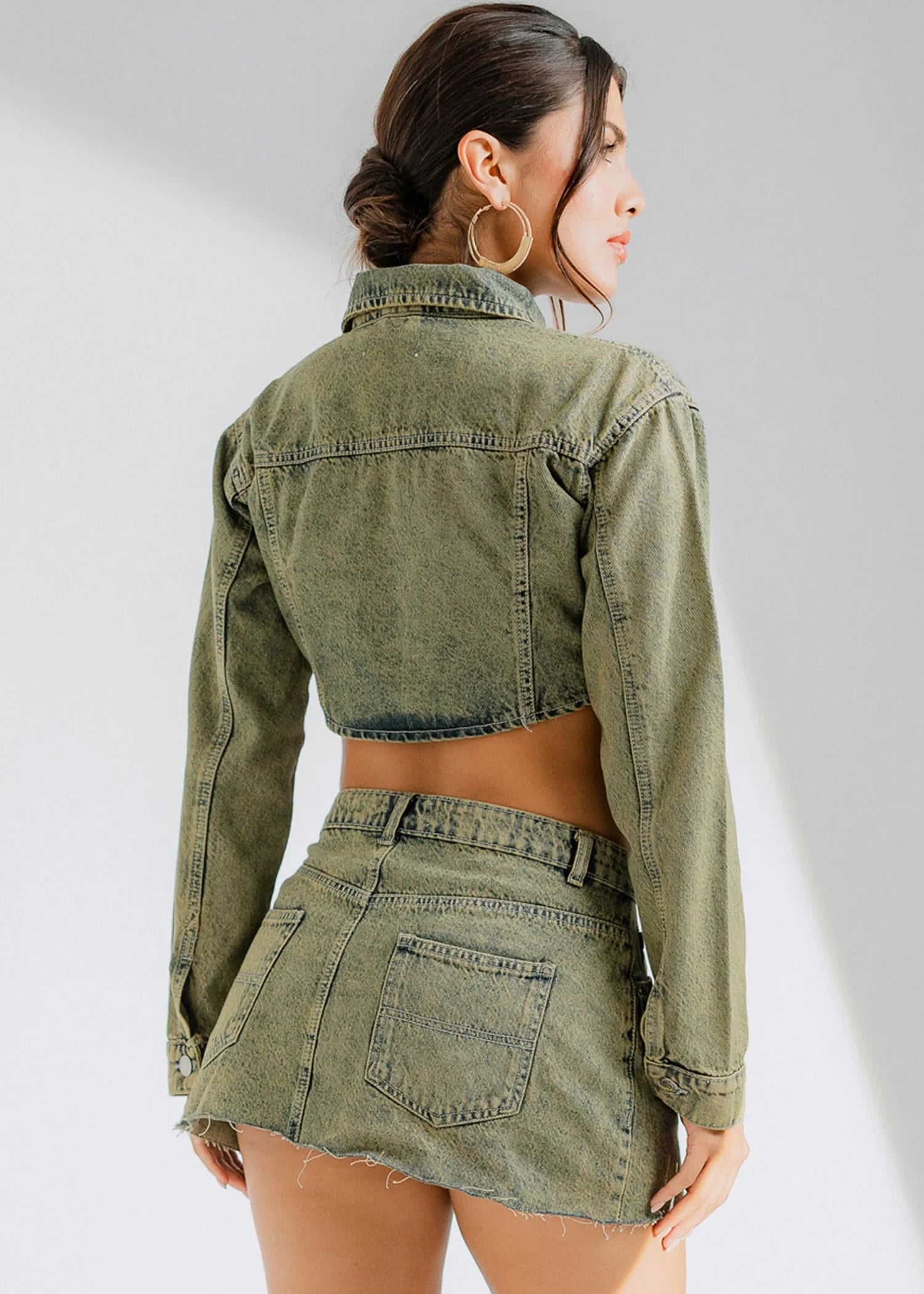 cotton Skirt in Olive green