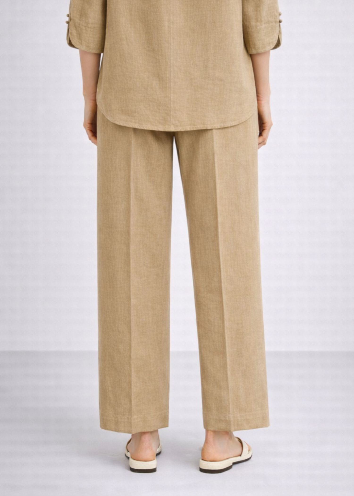 cotton linen Pants in Khaki brown