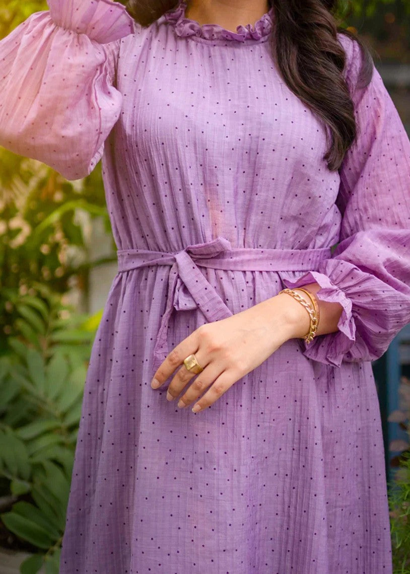 polyester Dress in Purple