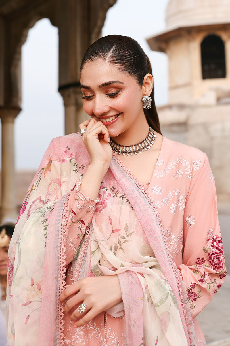 Festive – Dusky Rose - Embroidered Lawn