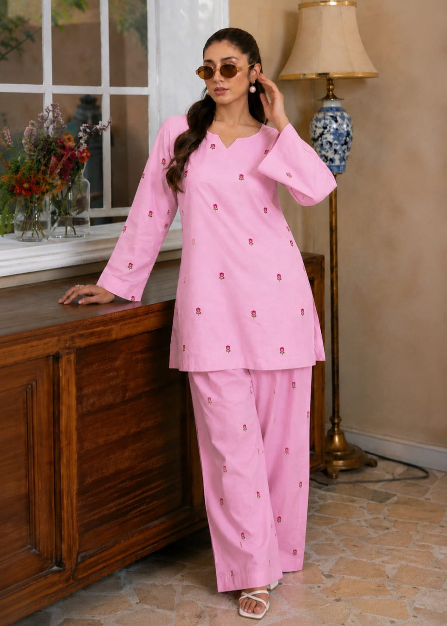 lawn Co Ord Sets in Pink