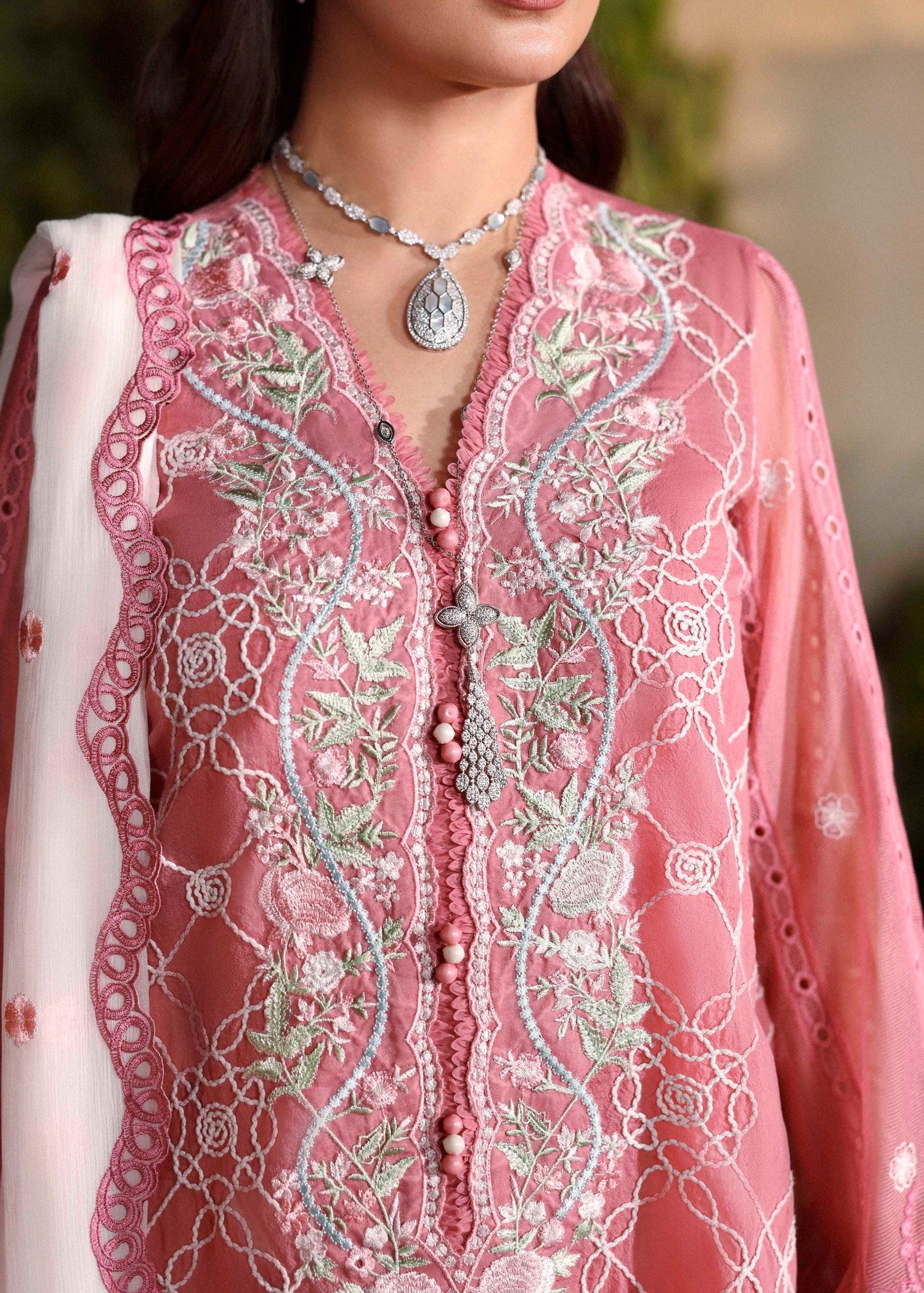 swiss voil Unstitched in Tea rose pink