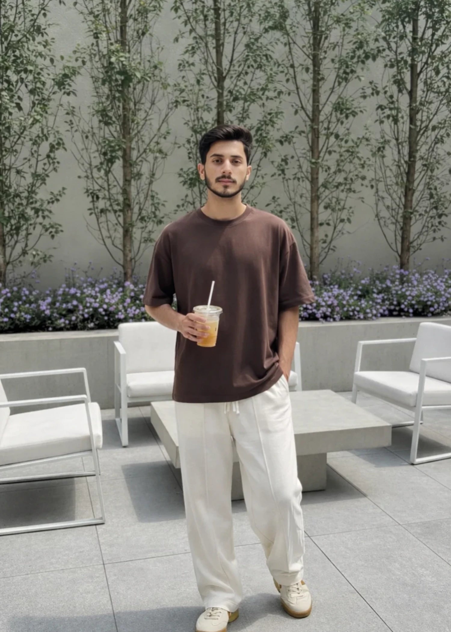 terry Trousers in White by Ecowears.Pk
