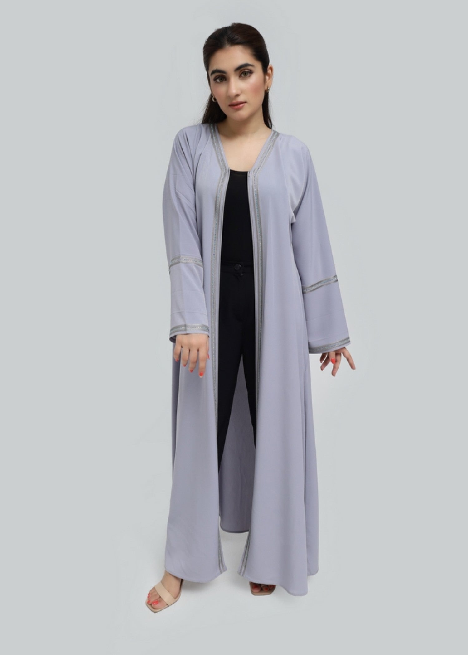polyester Abaya in Cool grey