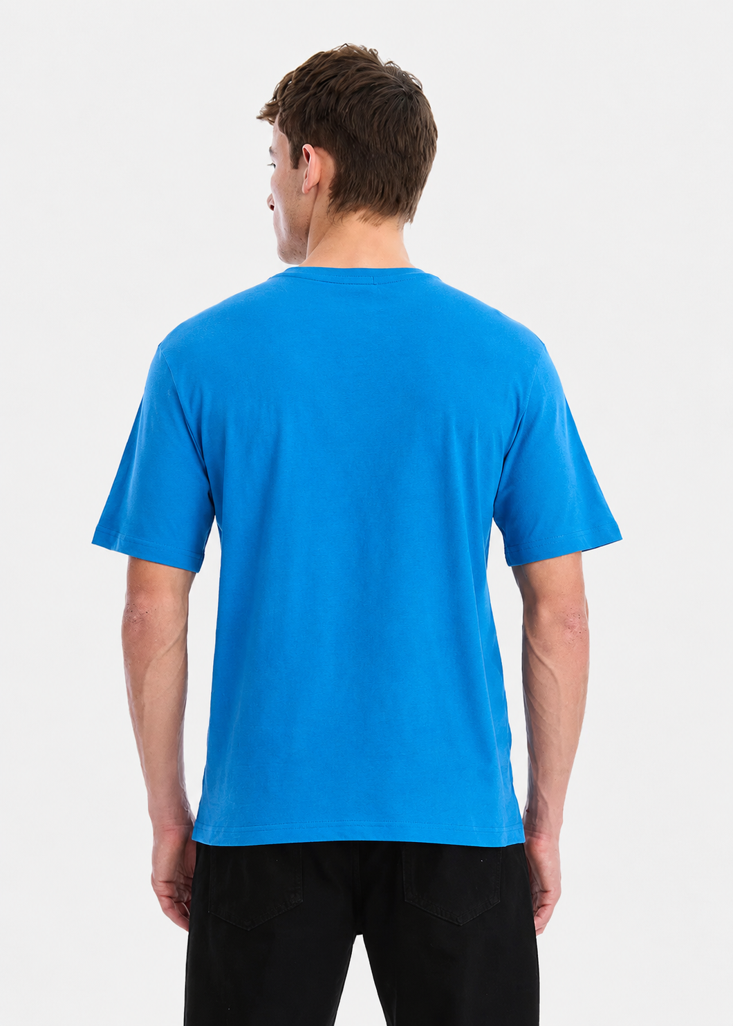 cotton T Shirt in Ocean blue