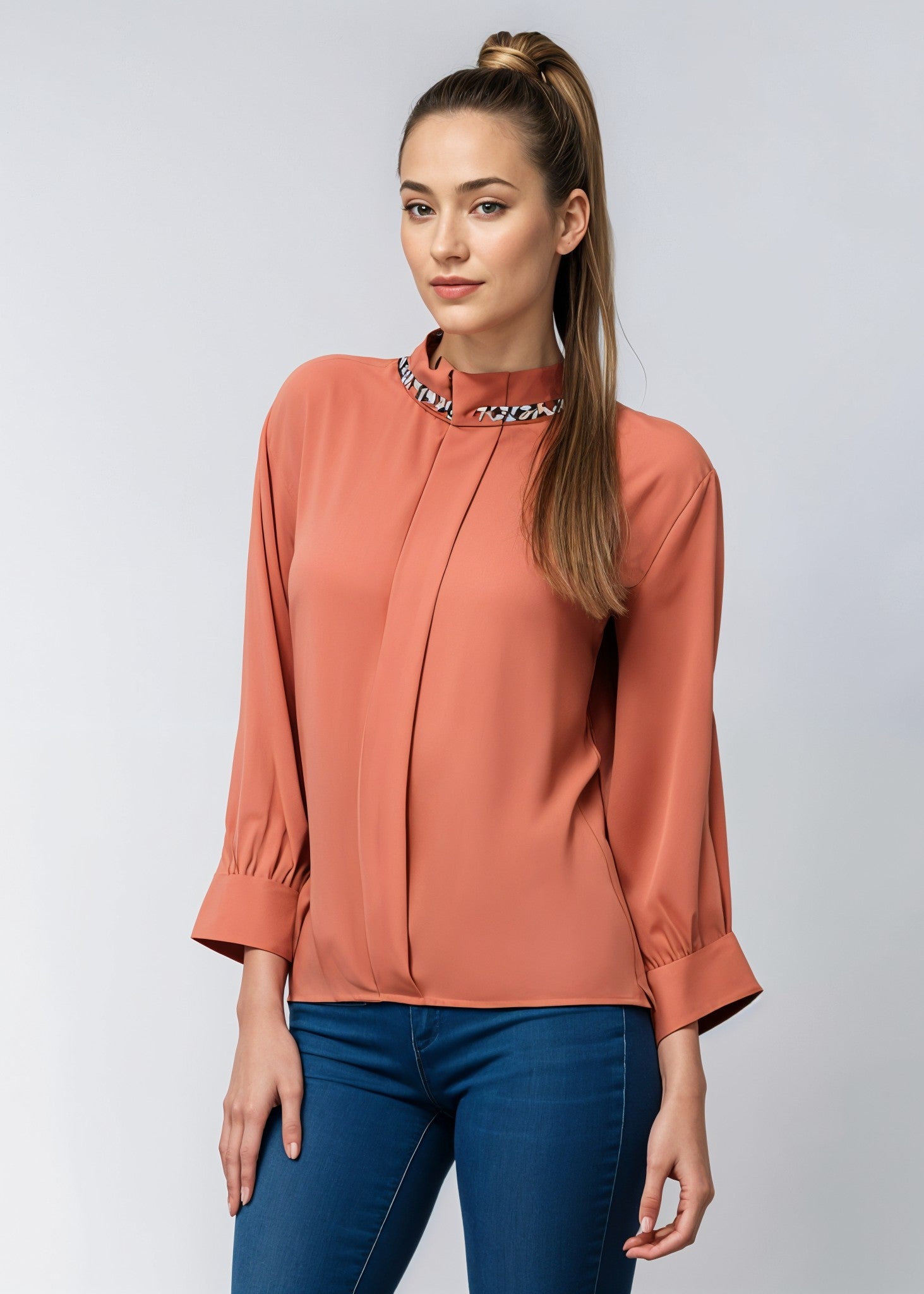 rayon Tunic in Rust orange