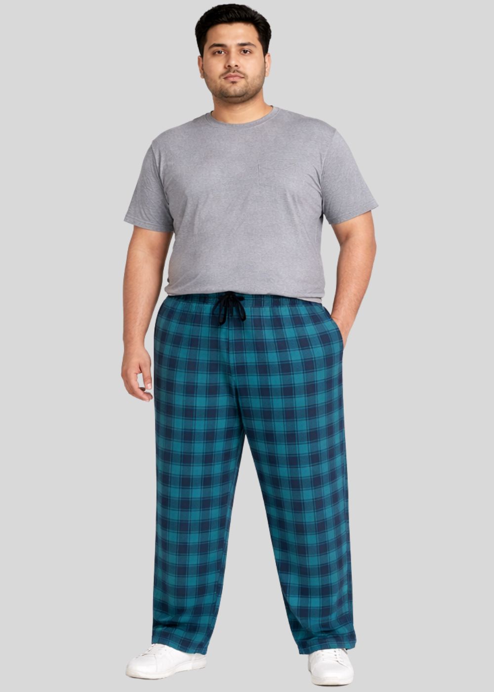 cotton jersey Trousers in Blue