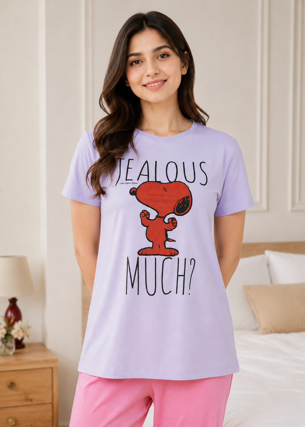 single jersey knit T Shirt in Lilac