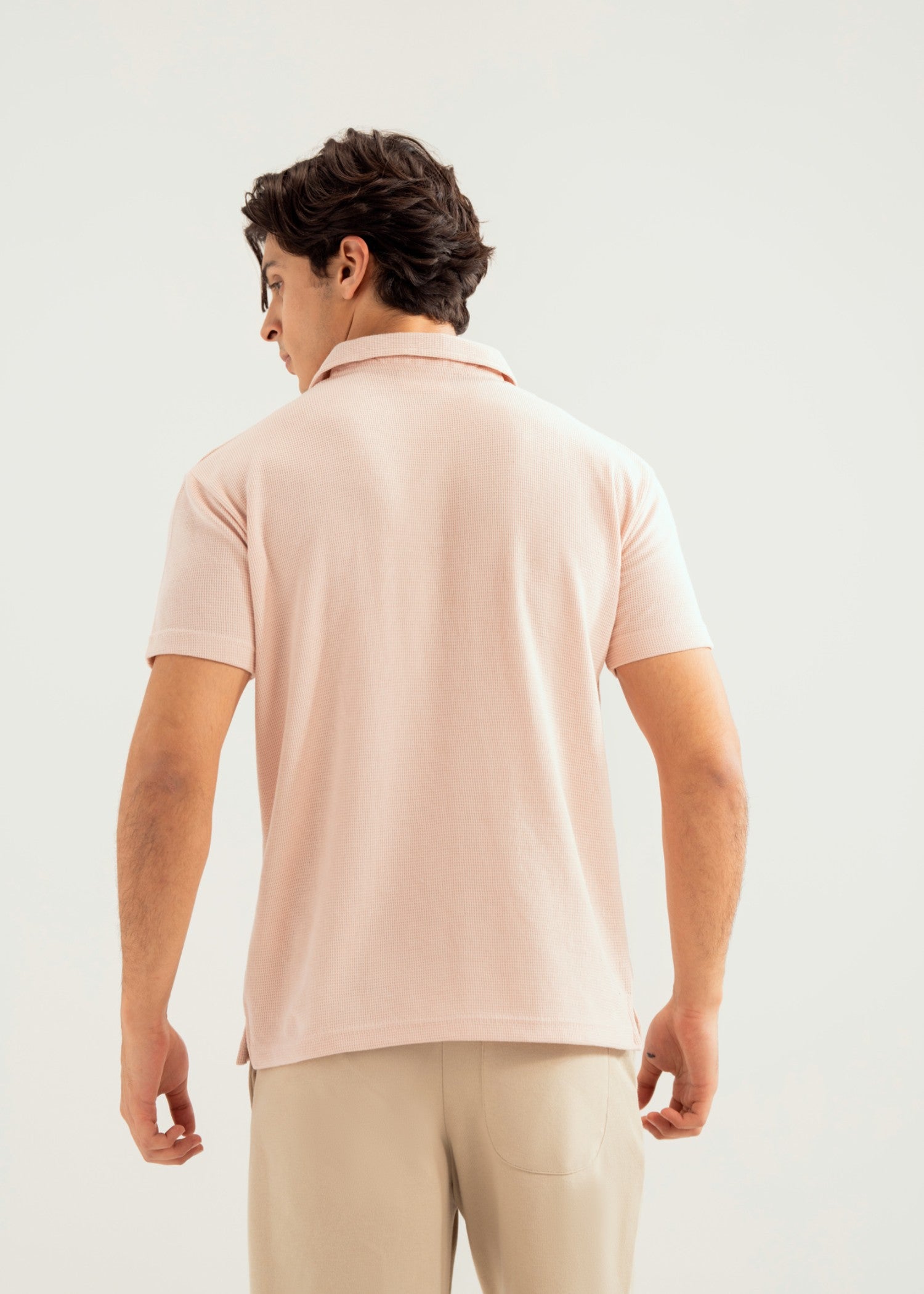 cotton Polo Shirt in Pastel pink