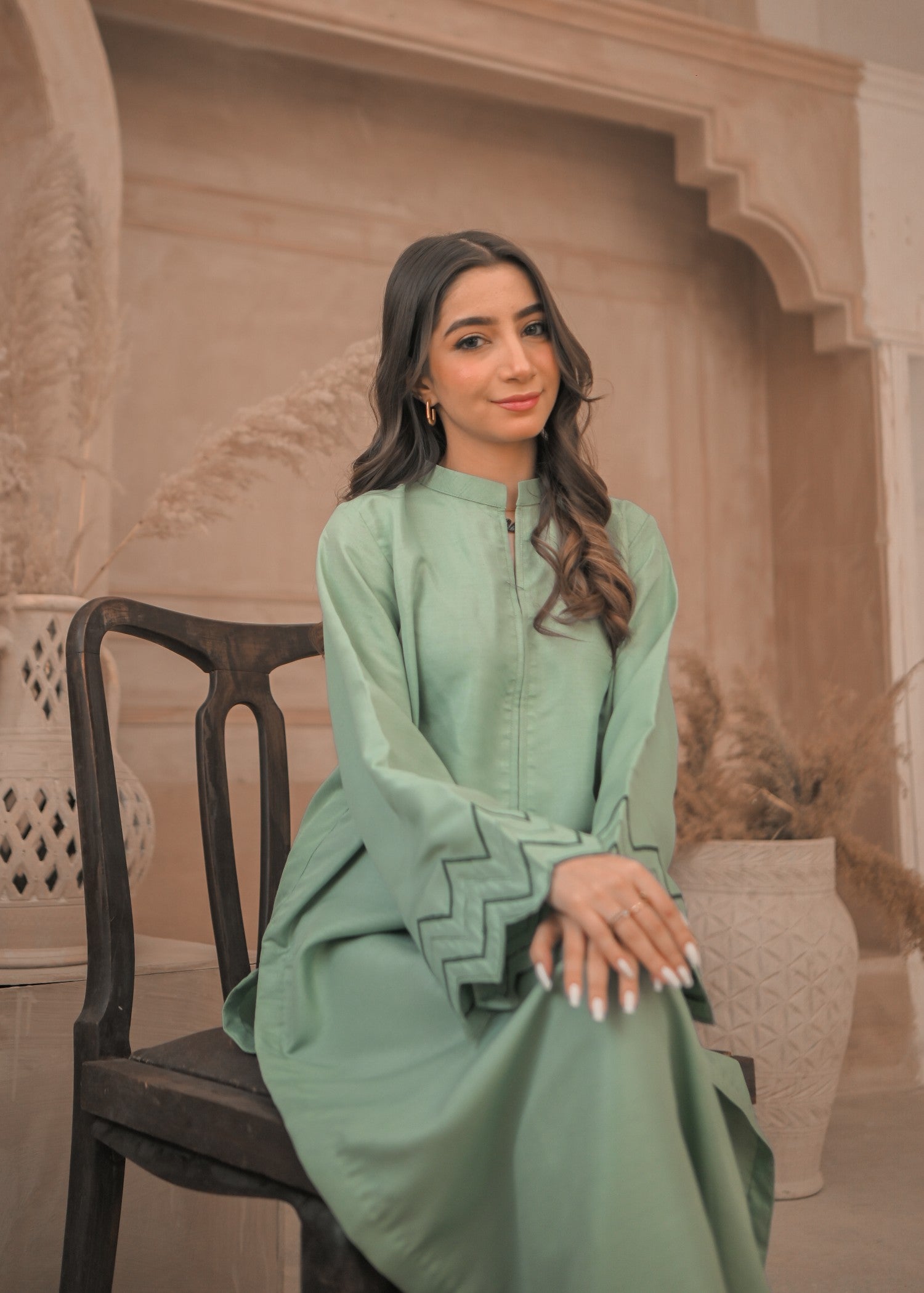 indian raw silk Co Ord Sets in Apple green