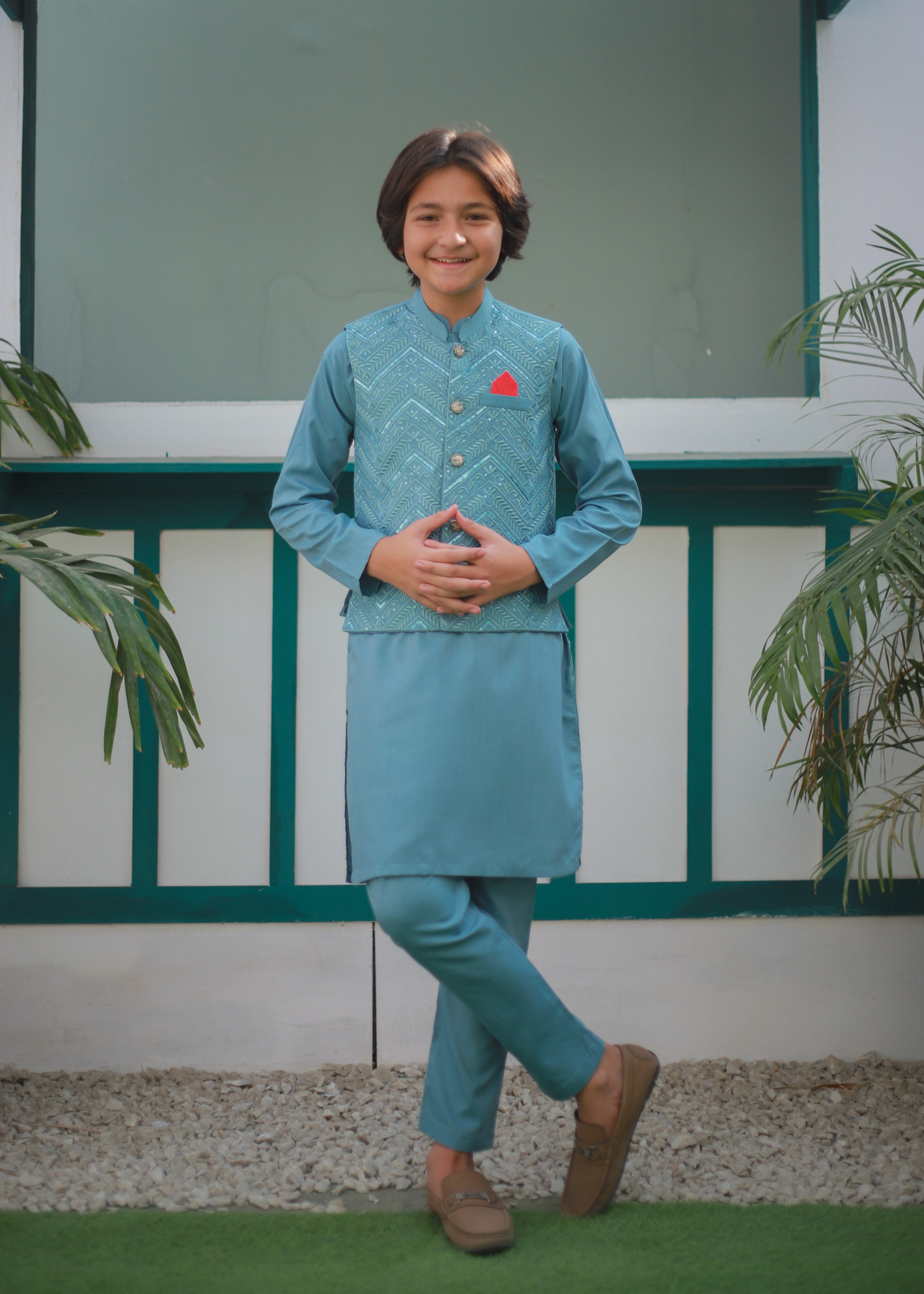 suiting Waistcoat in Sky blue