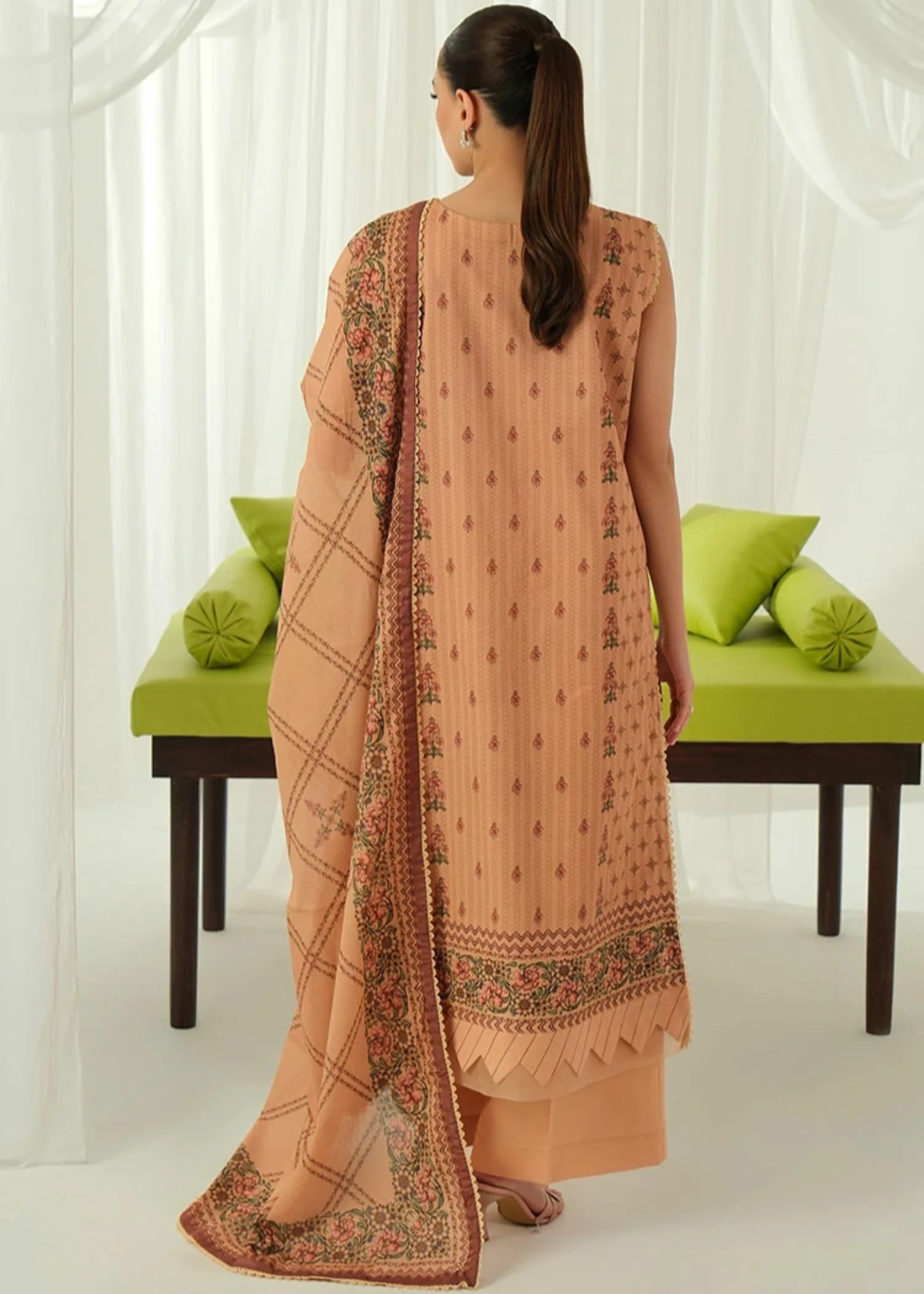 lawn Unstitched in Copper orange