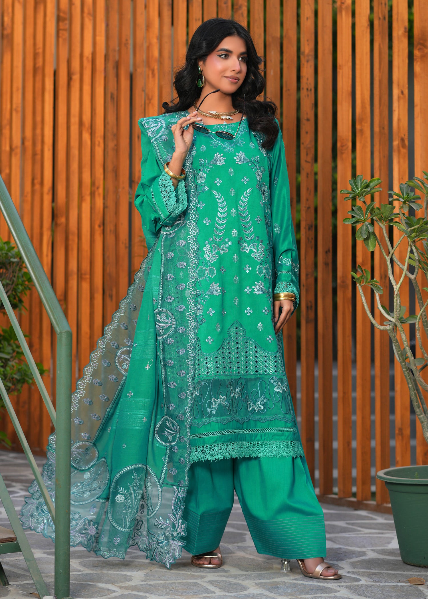 viscose Kurta Set in Green