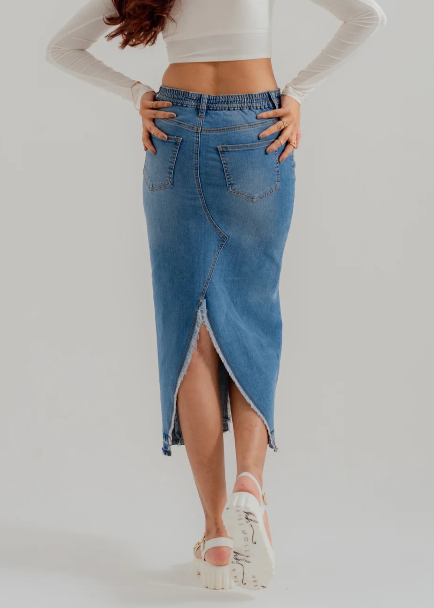 denim Skirt in Royal blue