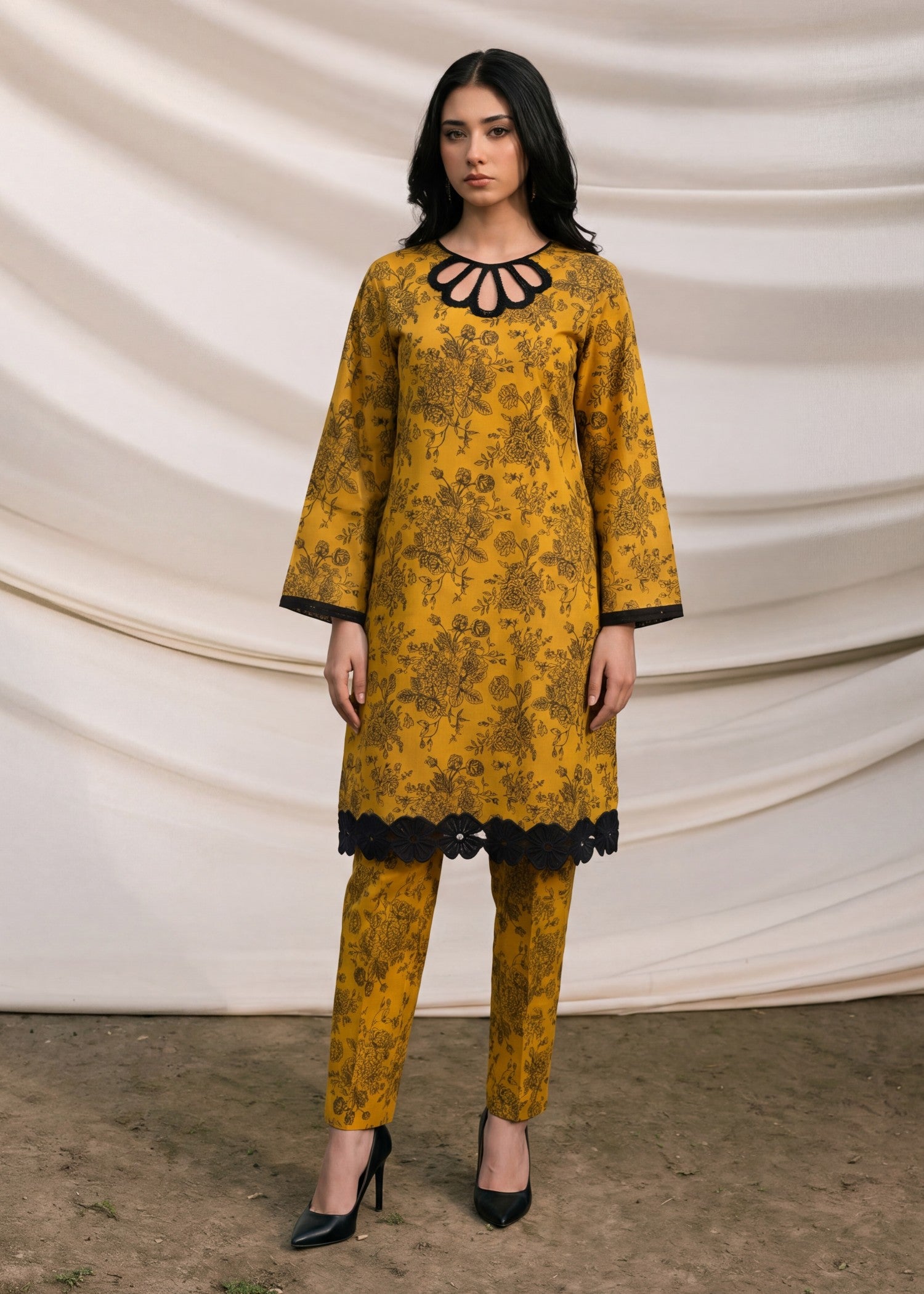 cotton Co Ord Sets in Mustard