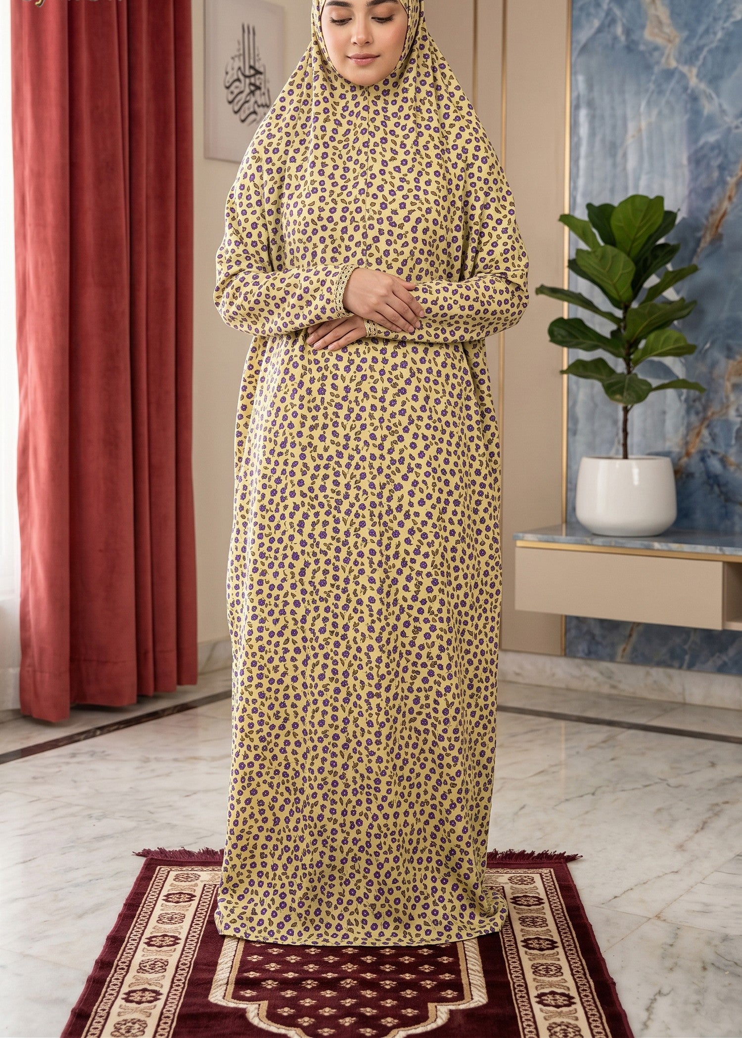 poly lawn Chaddar in Mellow yellow