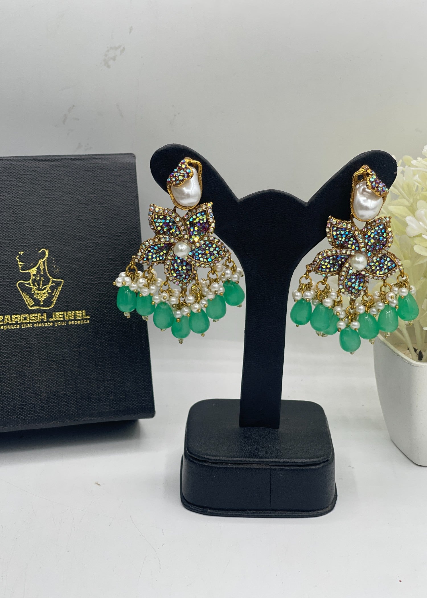 Earrings in Mint green Color by - Trendy Women Earrings GXF3500