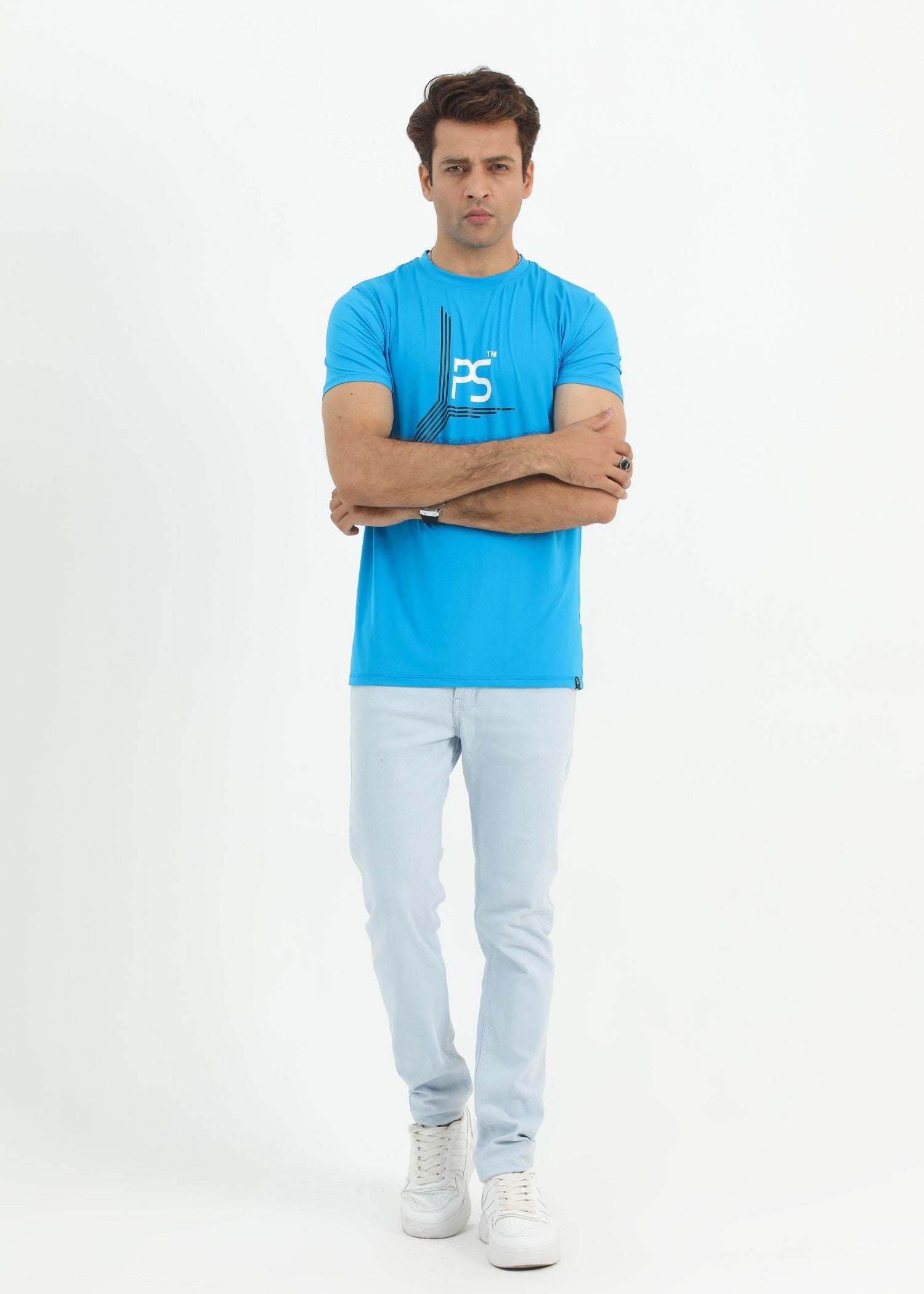 polyester nylon T Shirt in Sky blue