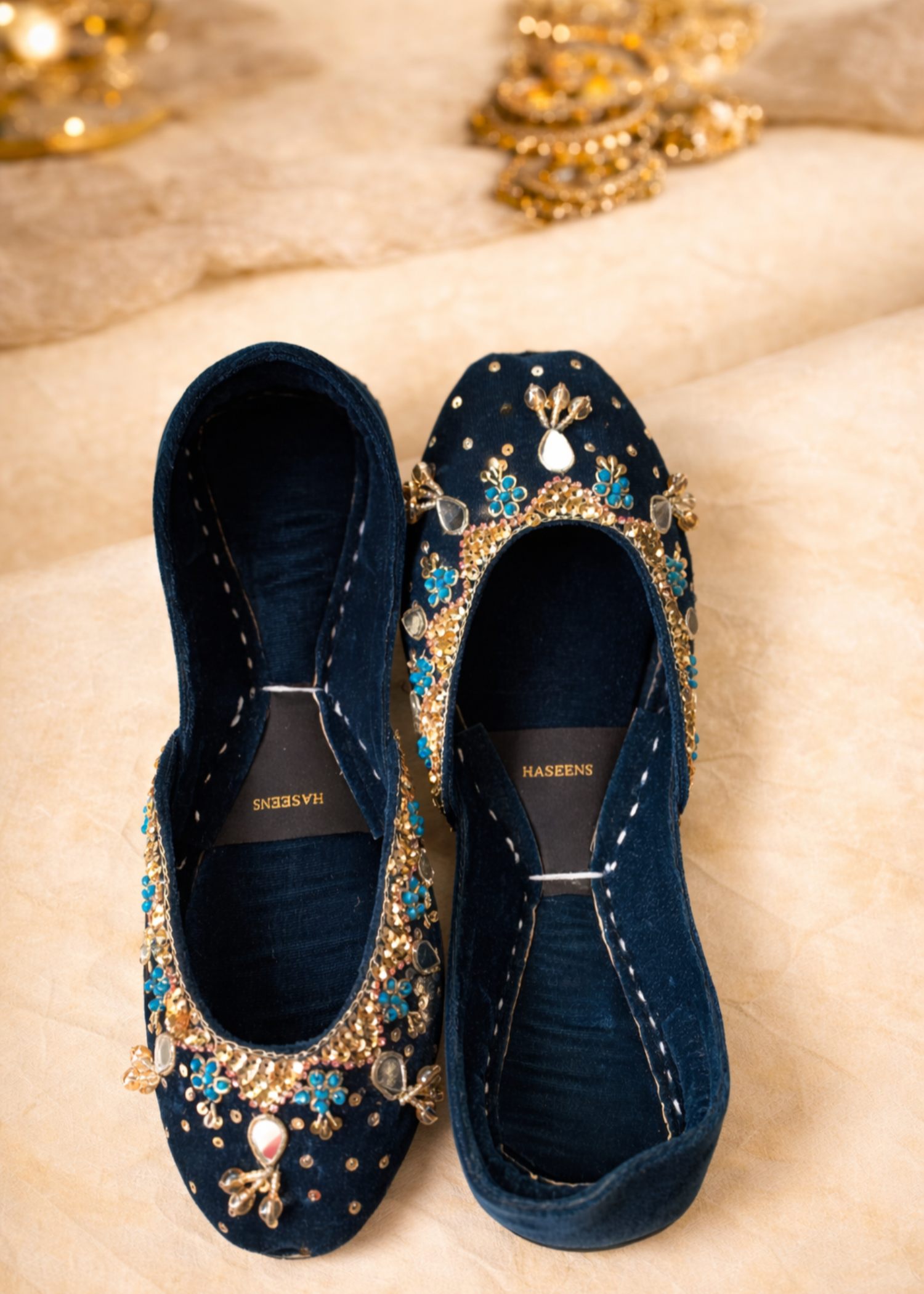 Khussa in Navy blue by - High Quality Women Khussa YRW3731