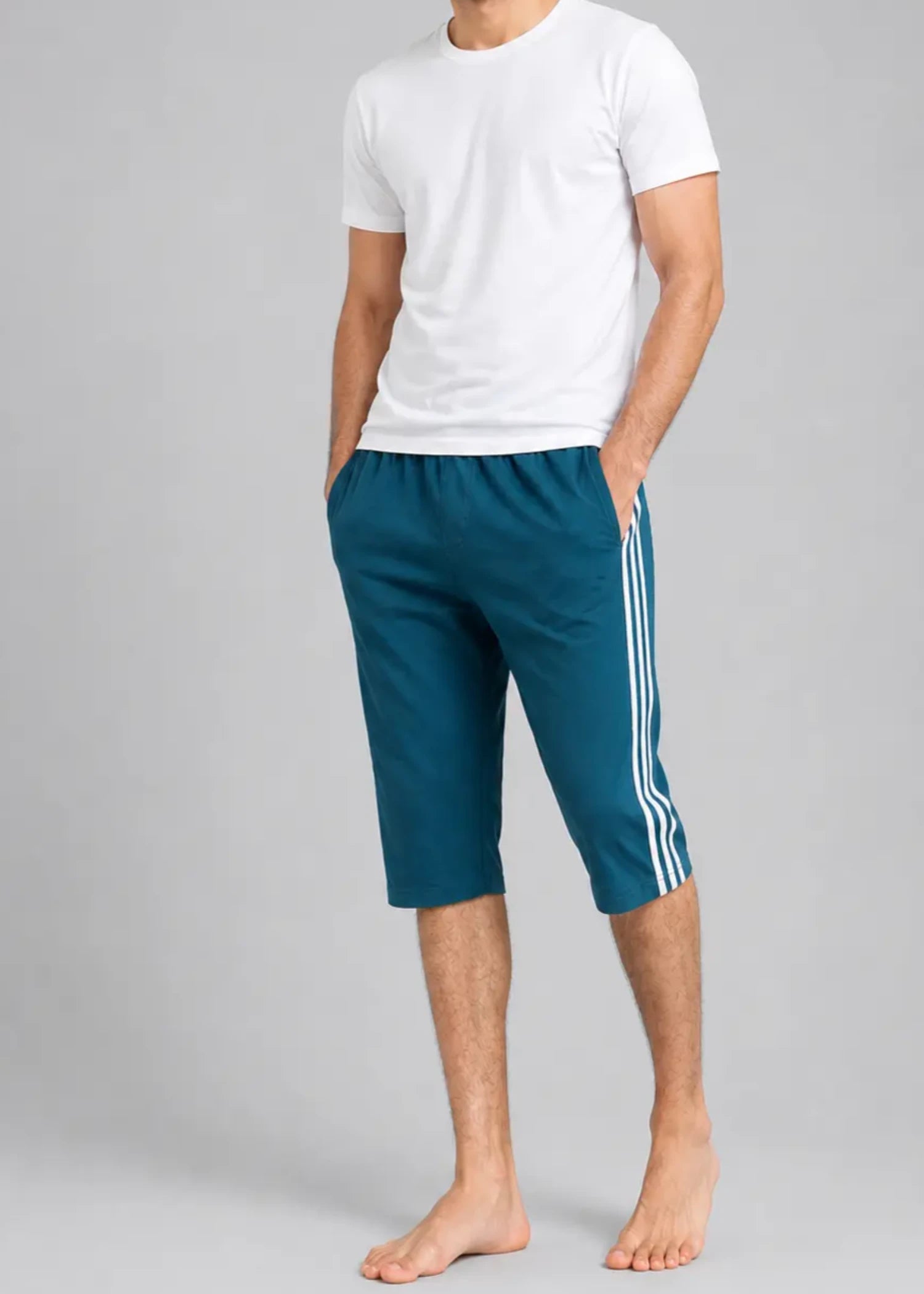 cotton jersey Shorts in Teal by Hinz