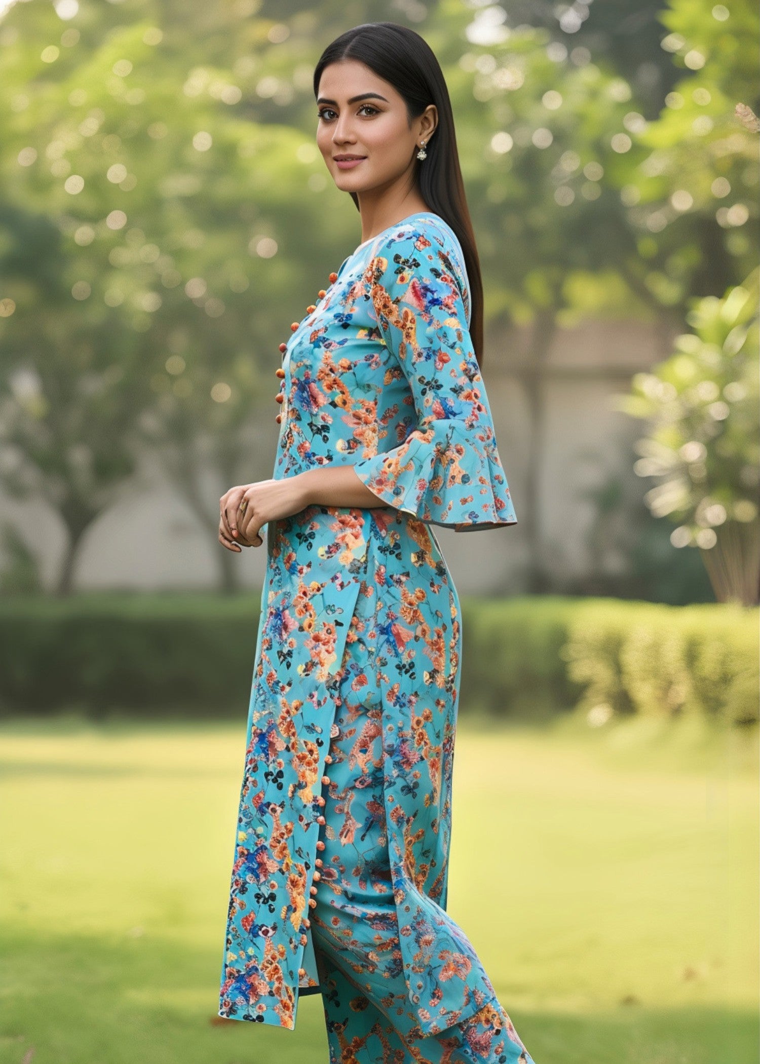 cotton Co Ord Sets in Multi, baby blue