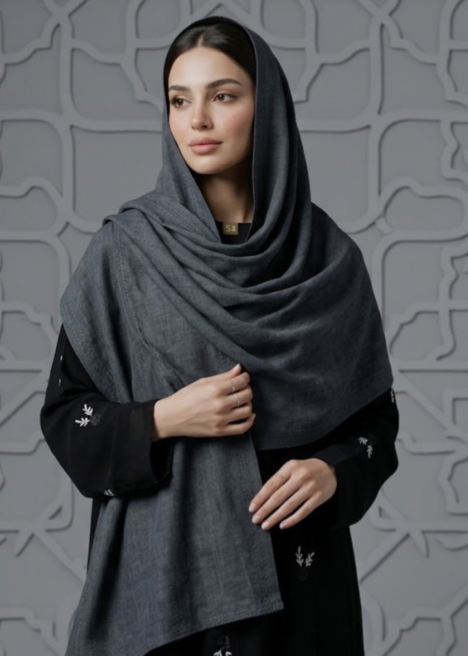 georgette Hijab in Steal grey