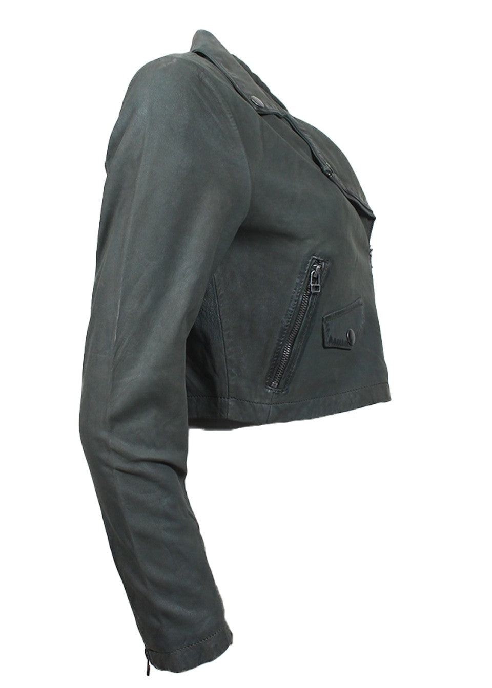leather Jacket in Charcoal