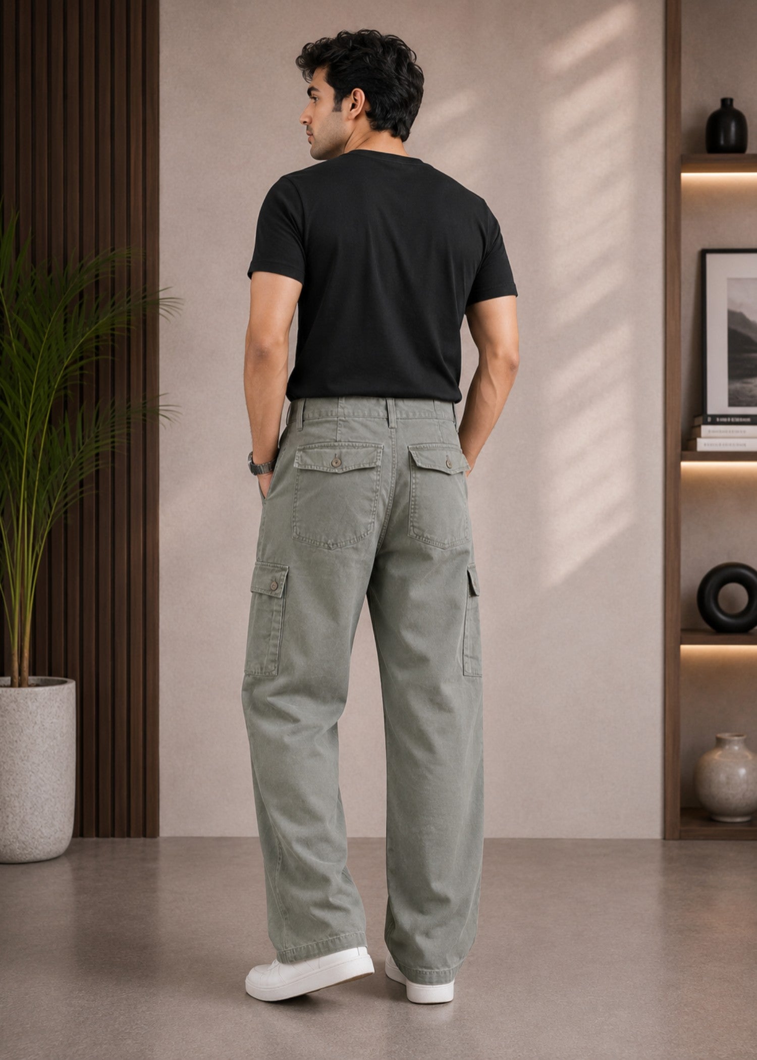 cotton Trousers in Ash grey