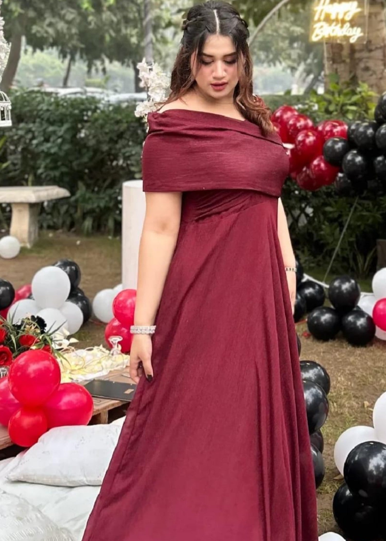 moonlight Dress in Maroon