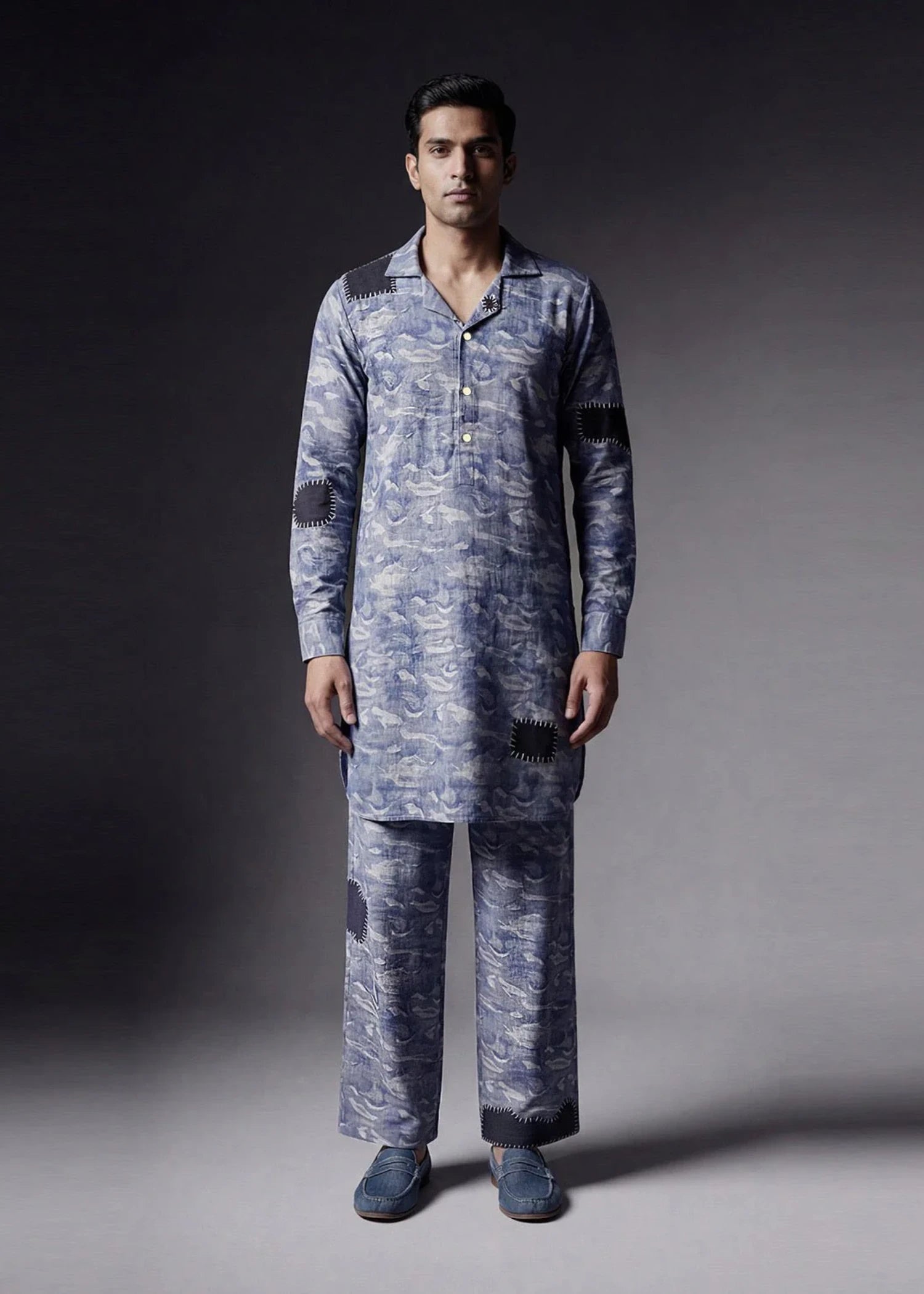 denim Kurta Set in Indigo