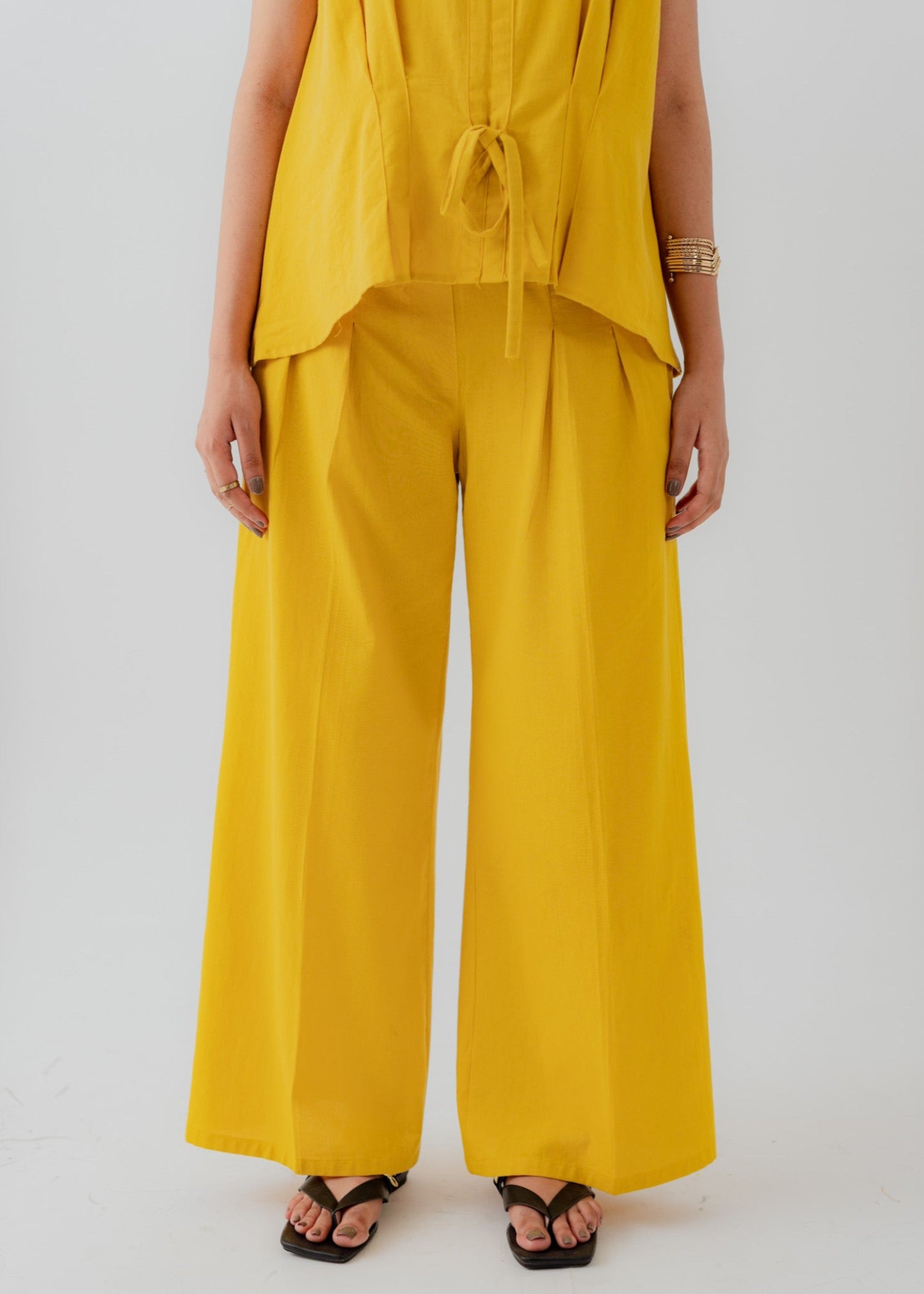 cotton Trousers in Mustard