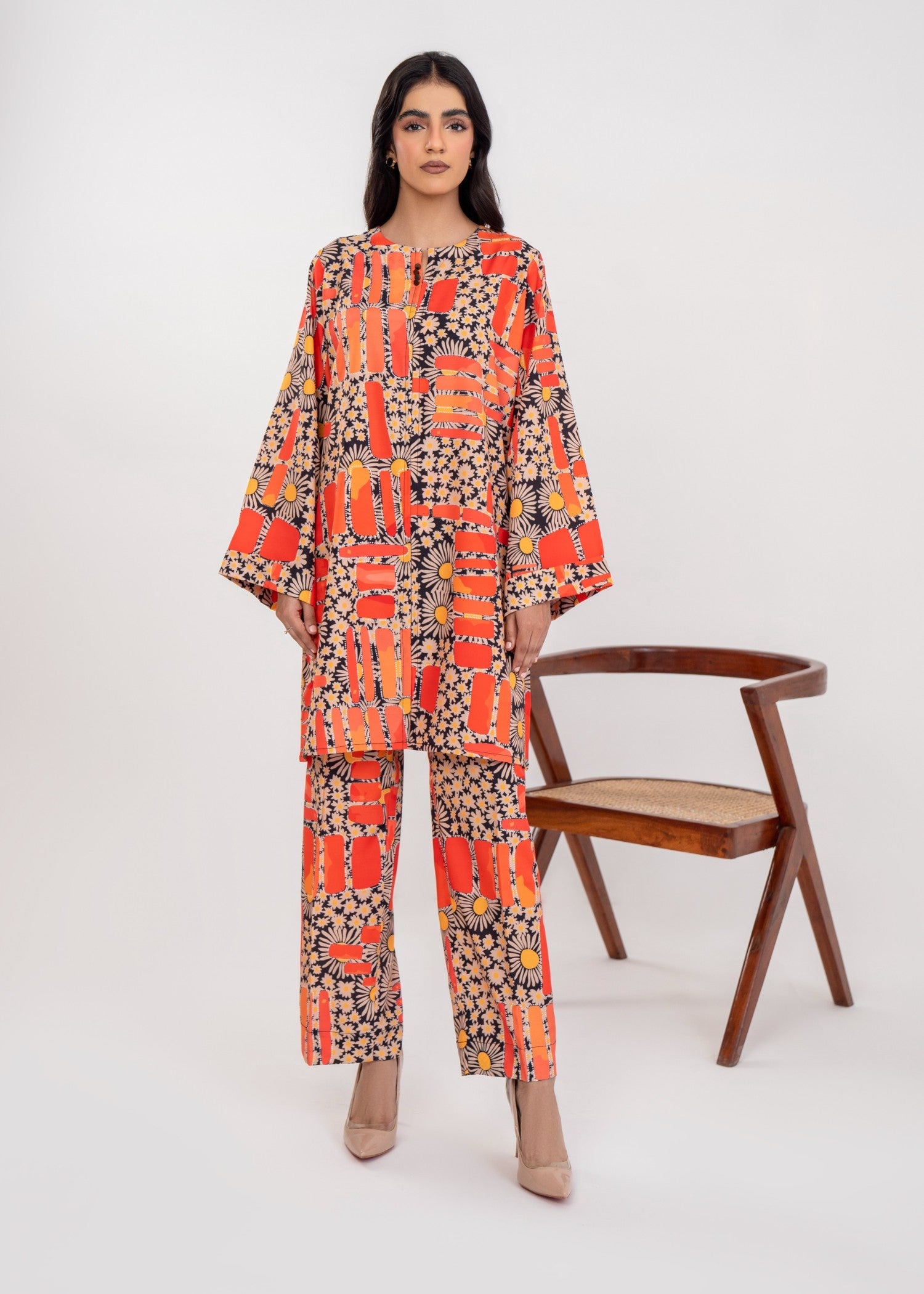 grip Short Frock in Orange