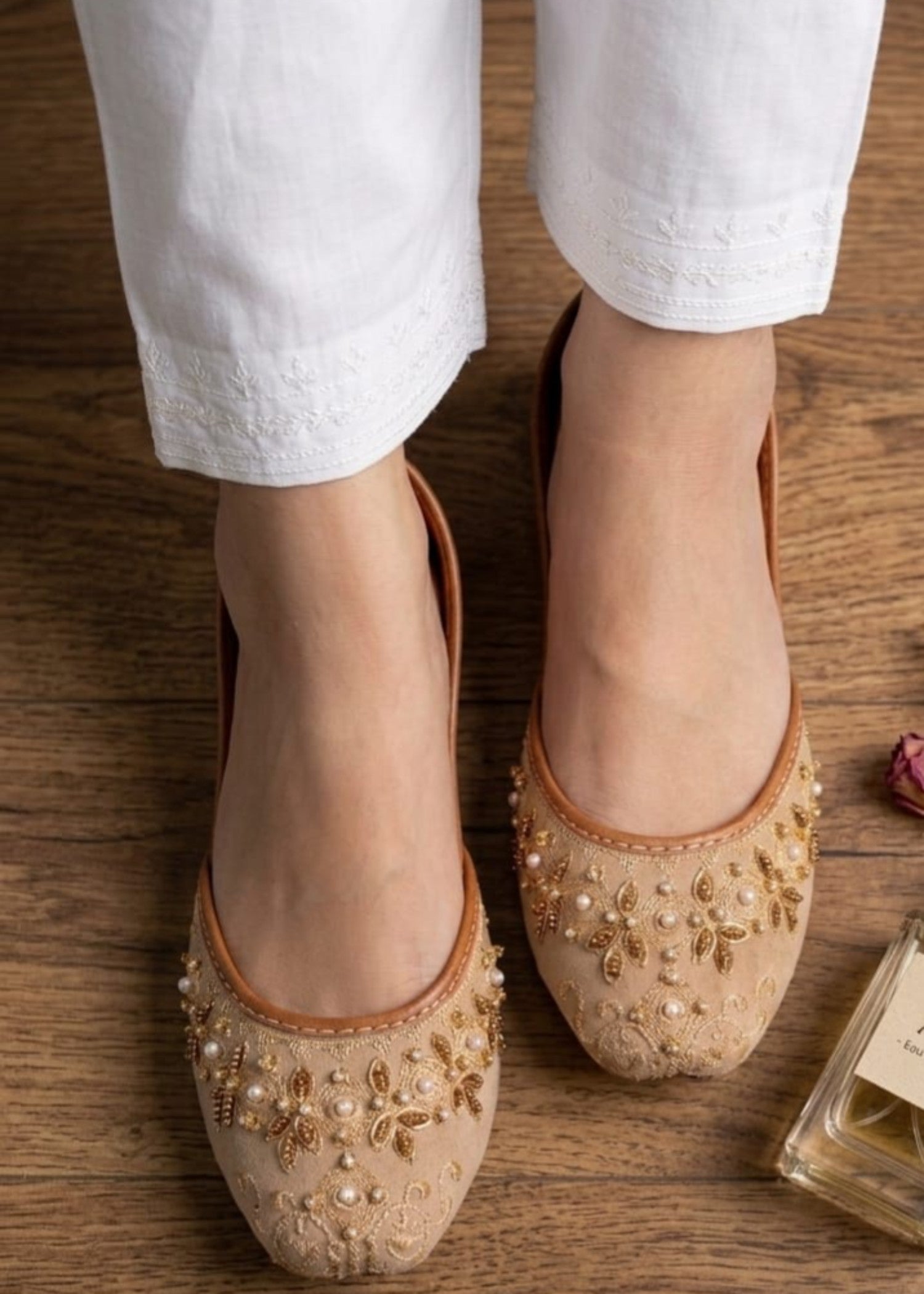 Khussa in Beige by - High Quality Women Khussa KOK8603
