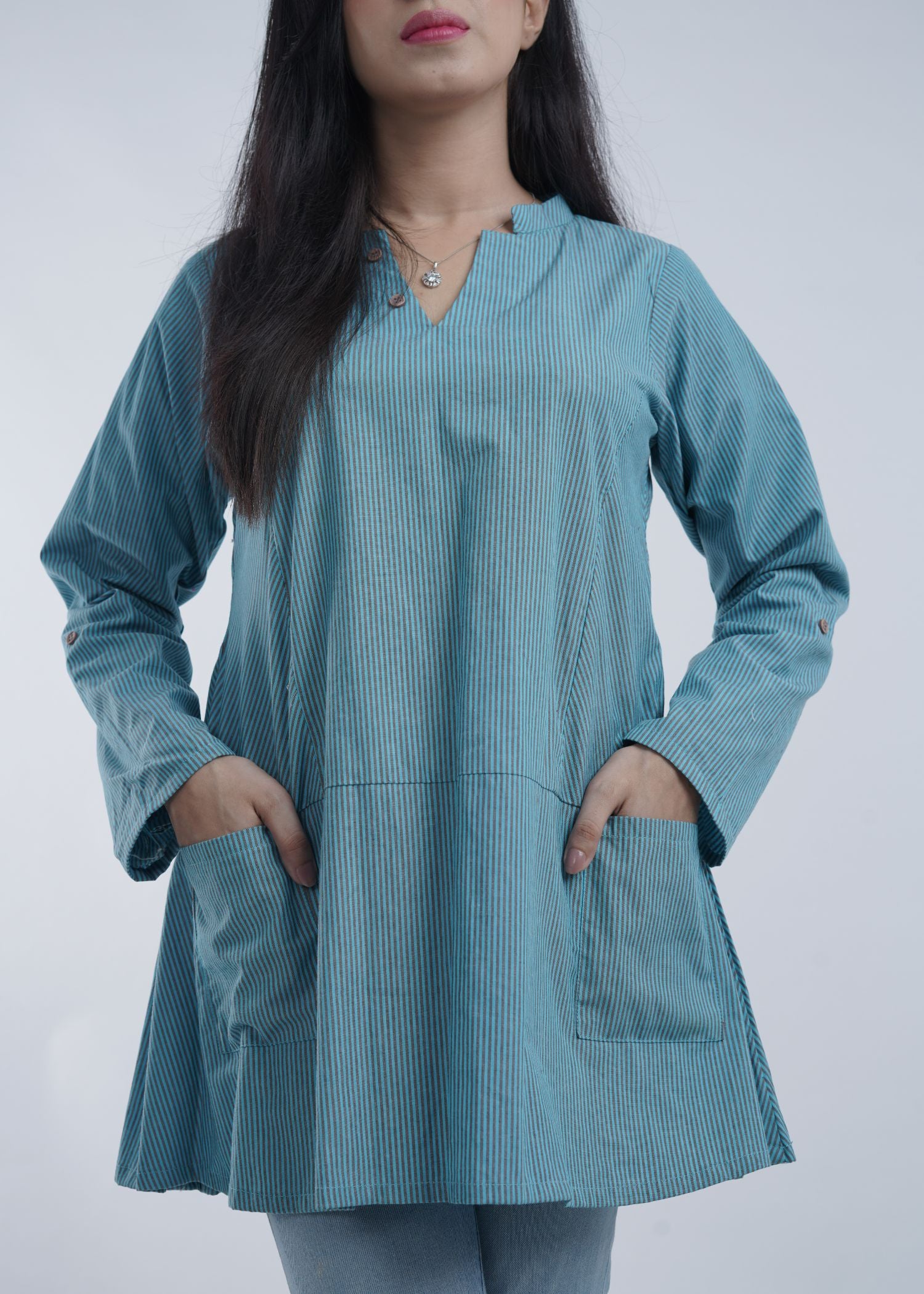 cotton Tunic in Aquamarine