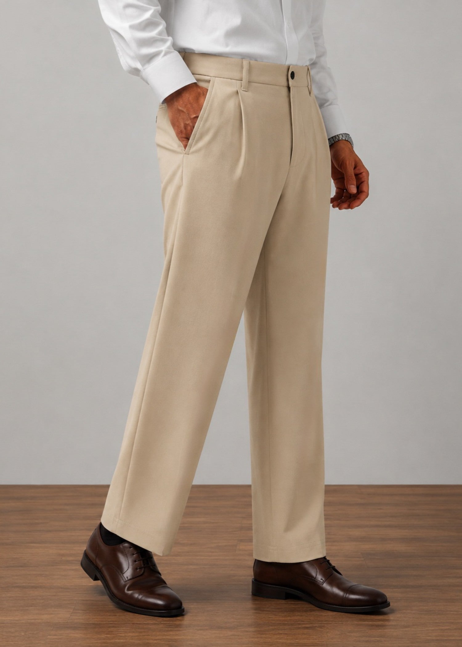 interlock knit Pants in Beige