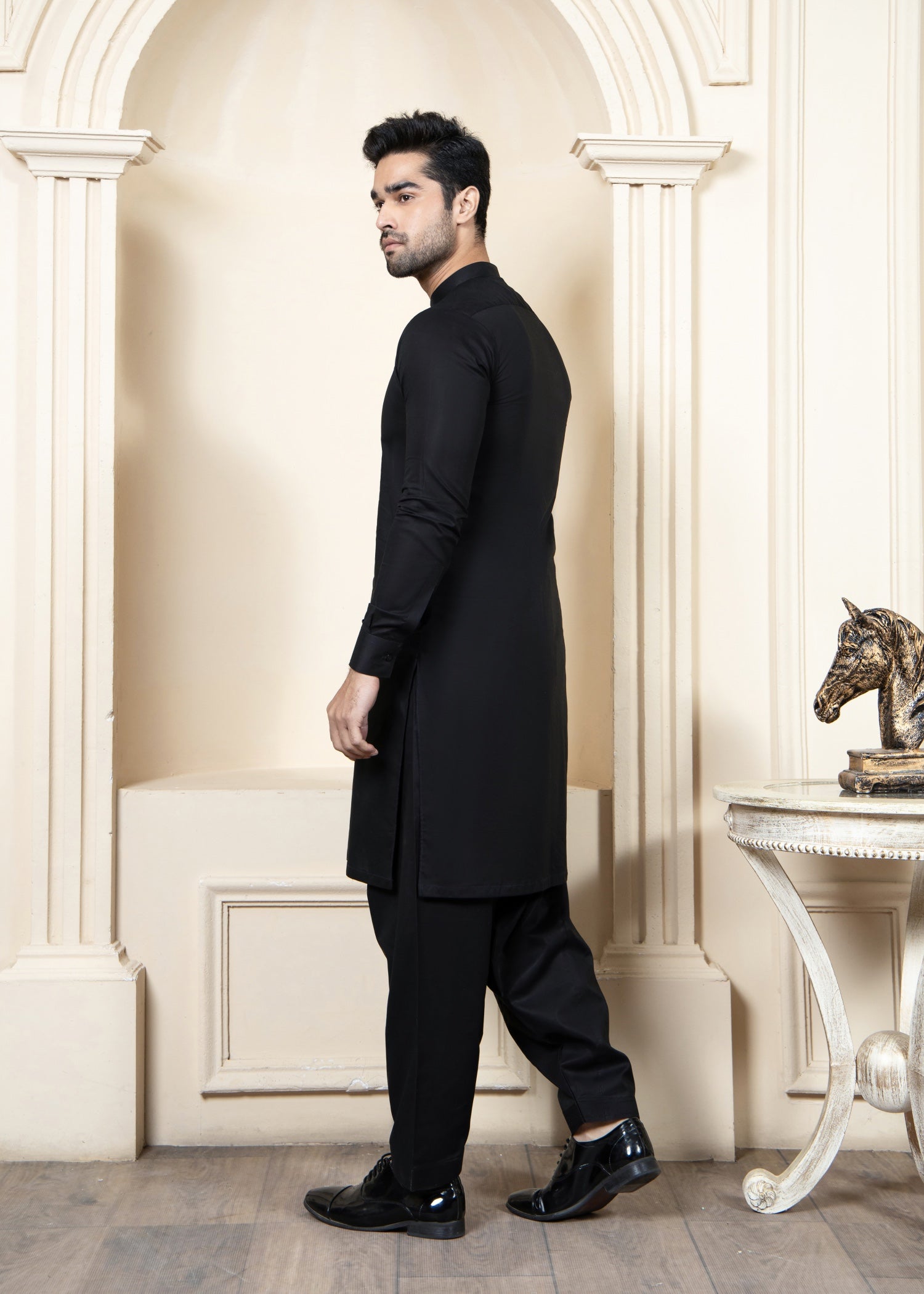 cotton Shalwar Kameez in Black