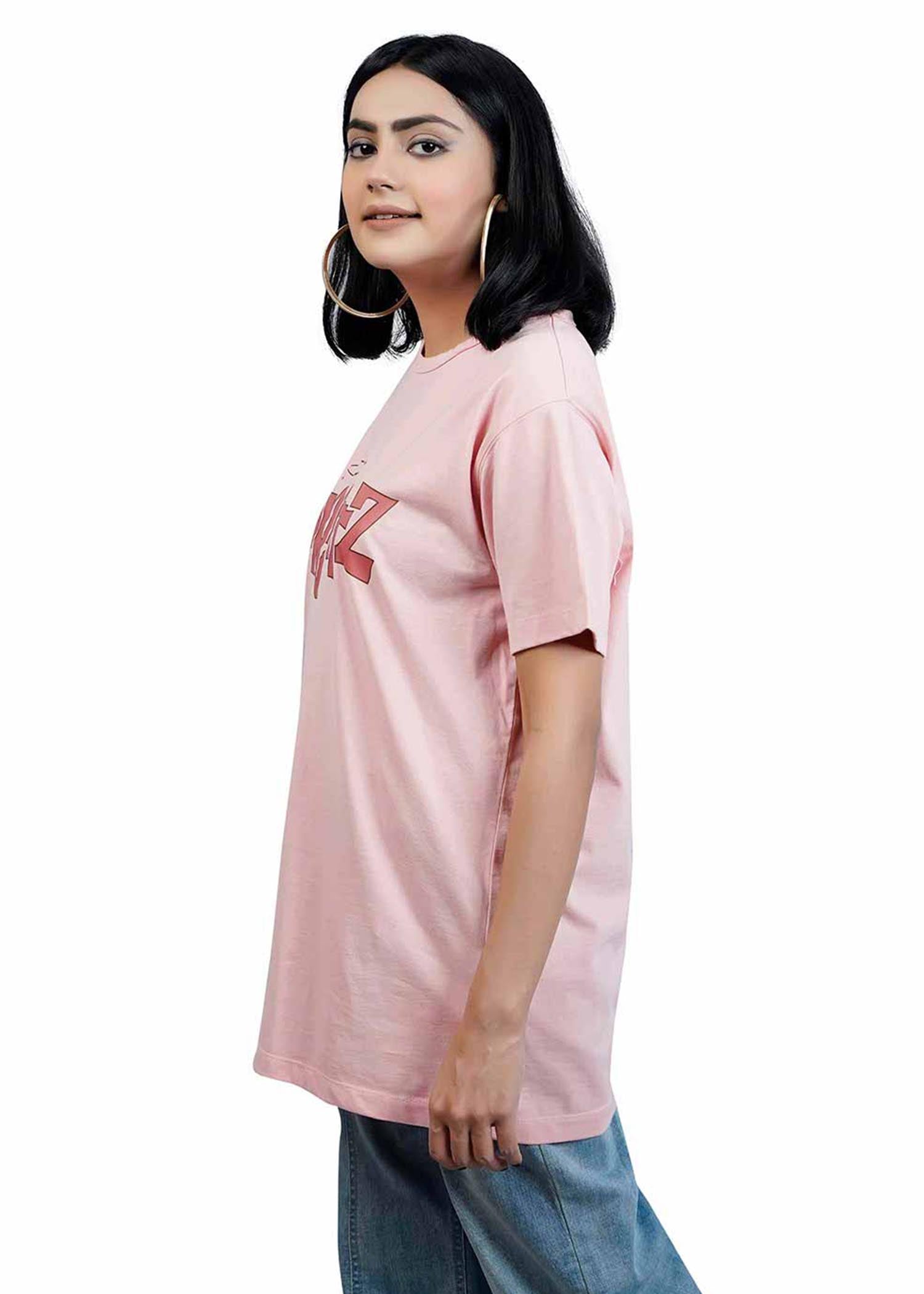 single jersey knit T Shirt in Pastel pink