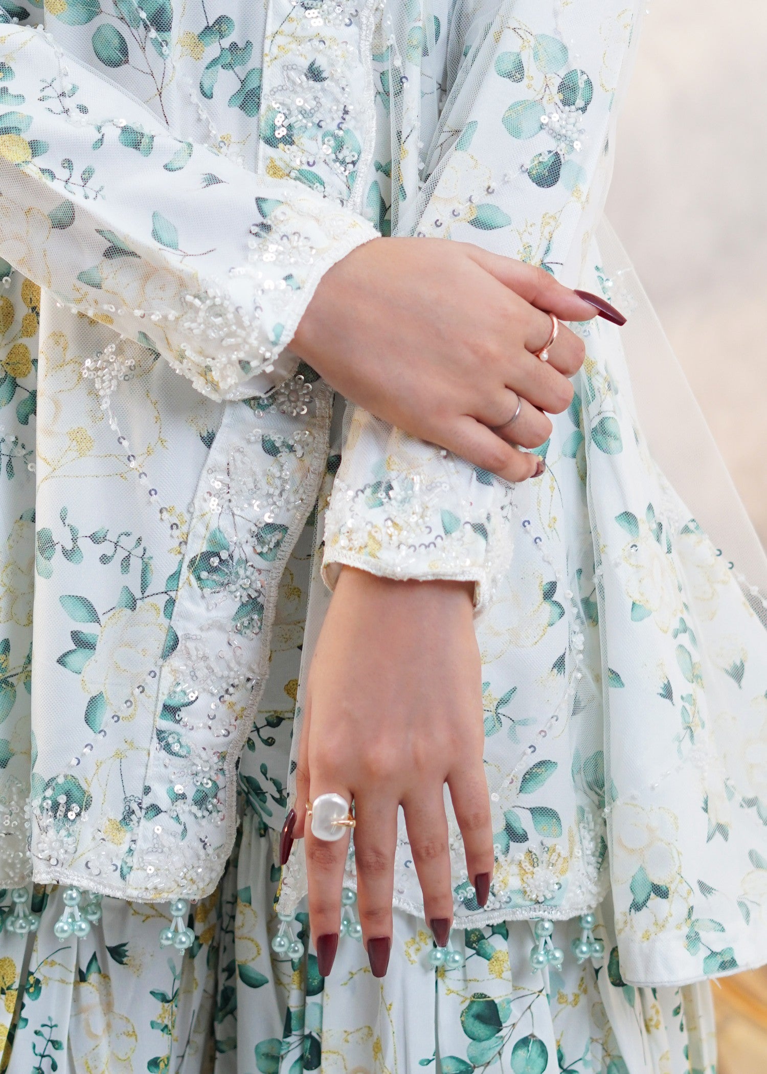 net Angrakha in Mint green