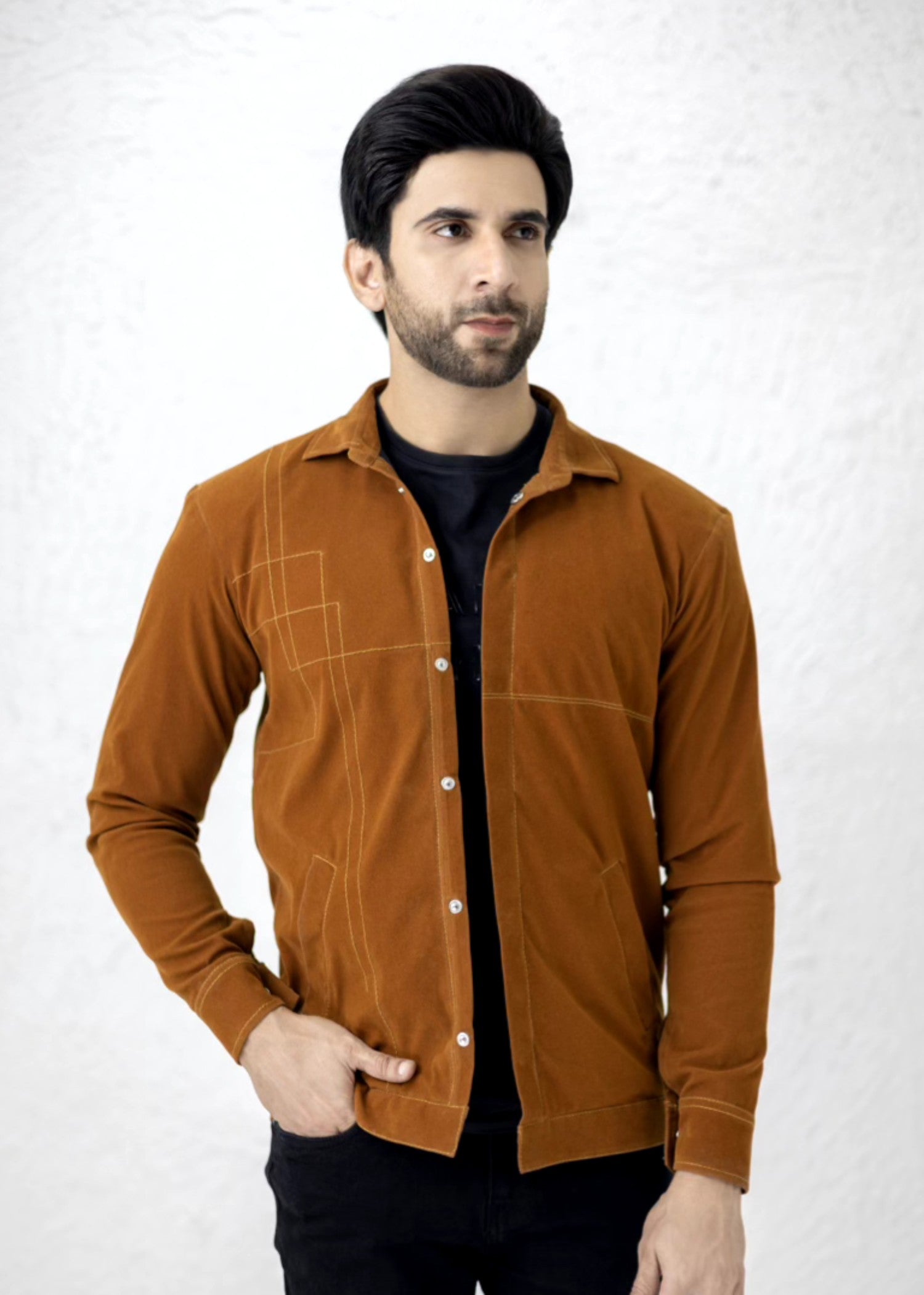 suede leather Jacket in Brown