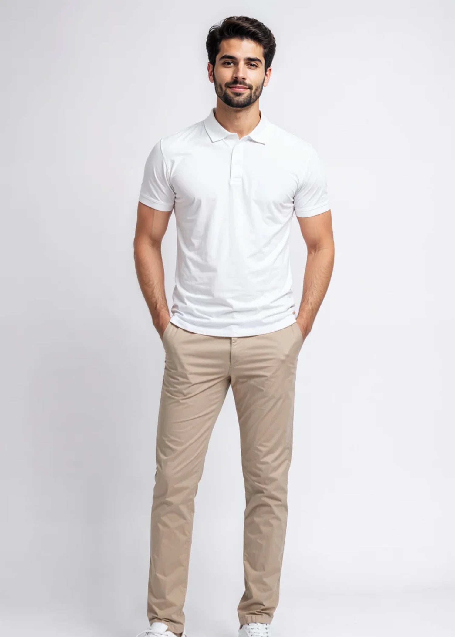 polycotton Polo Shirt in White