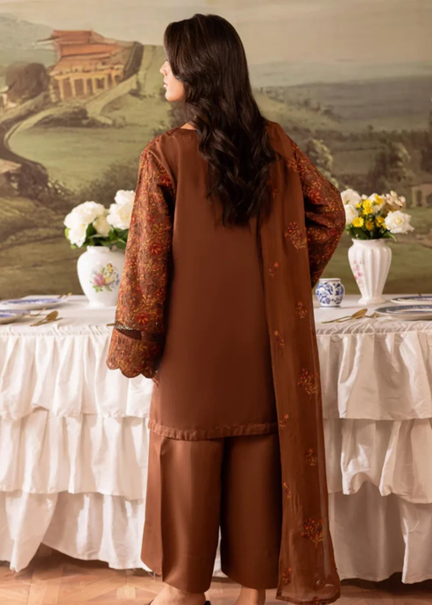 viscose Unstitched in Brown