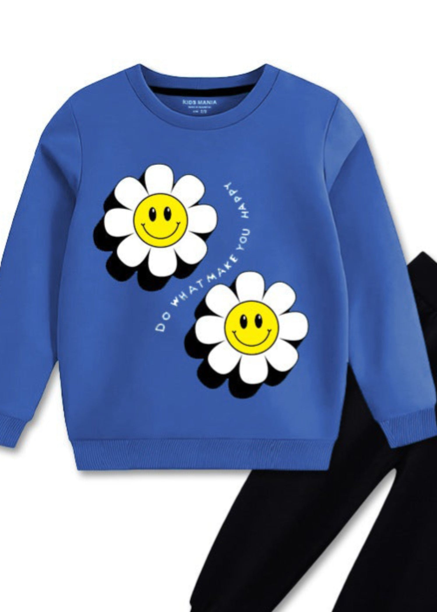 fleece Sweatshirt in Blue, black