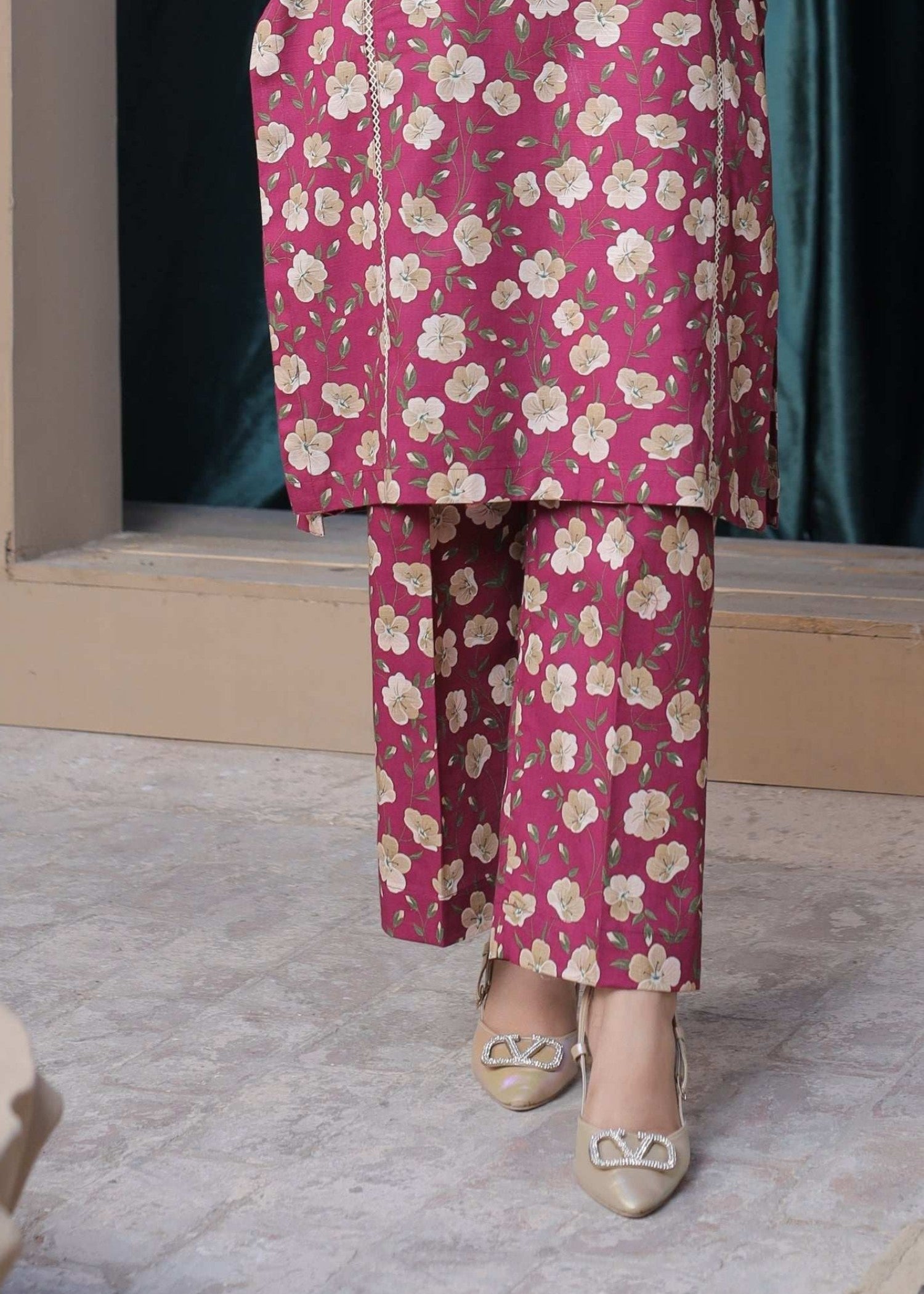 khaddar Co Ord Sets in Fuchsia