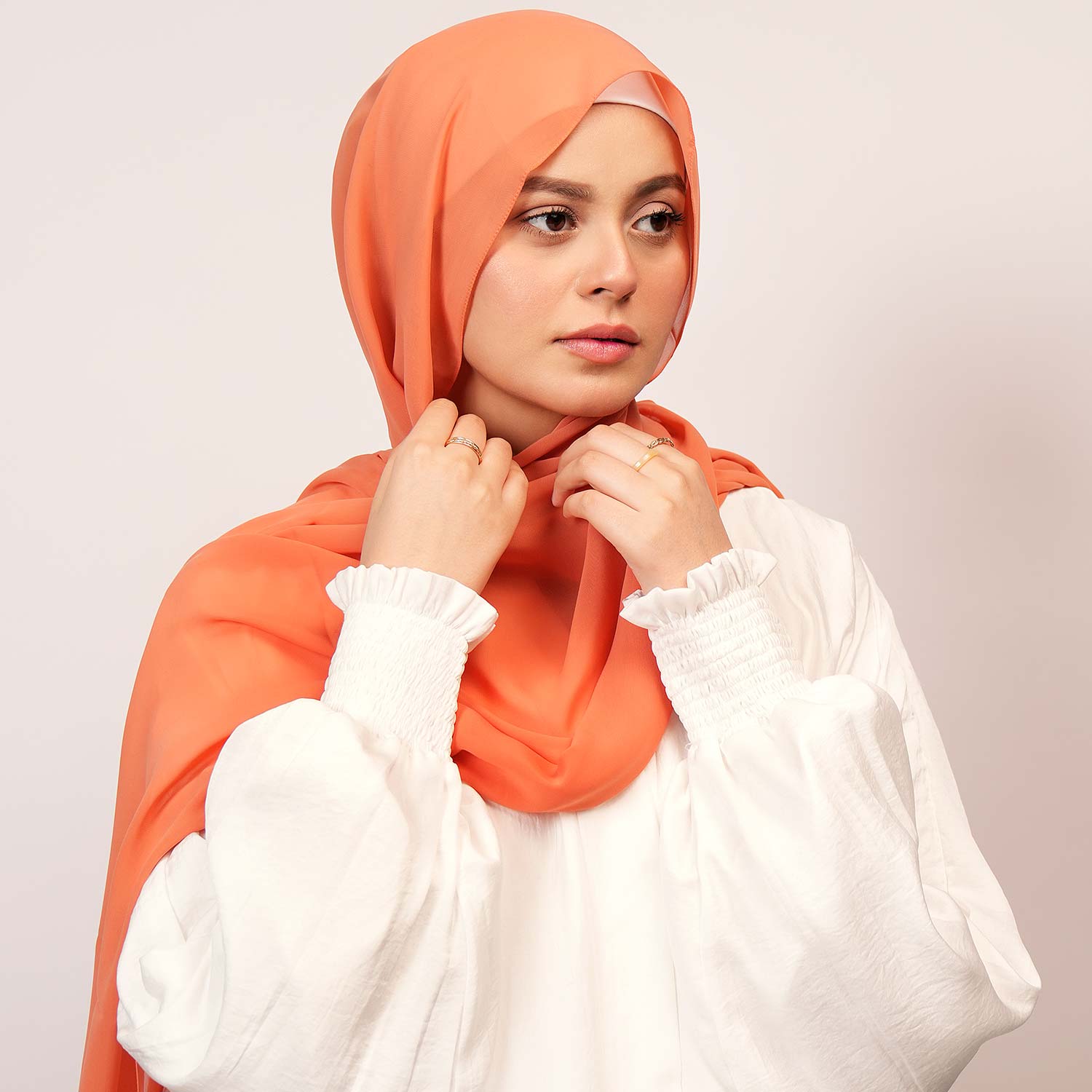 chiffon Hijab in Orange