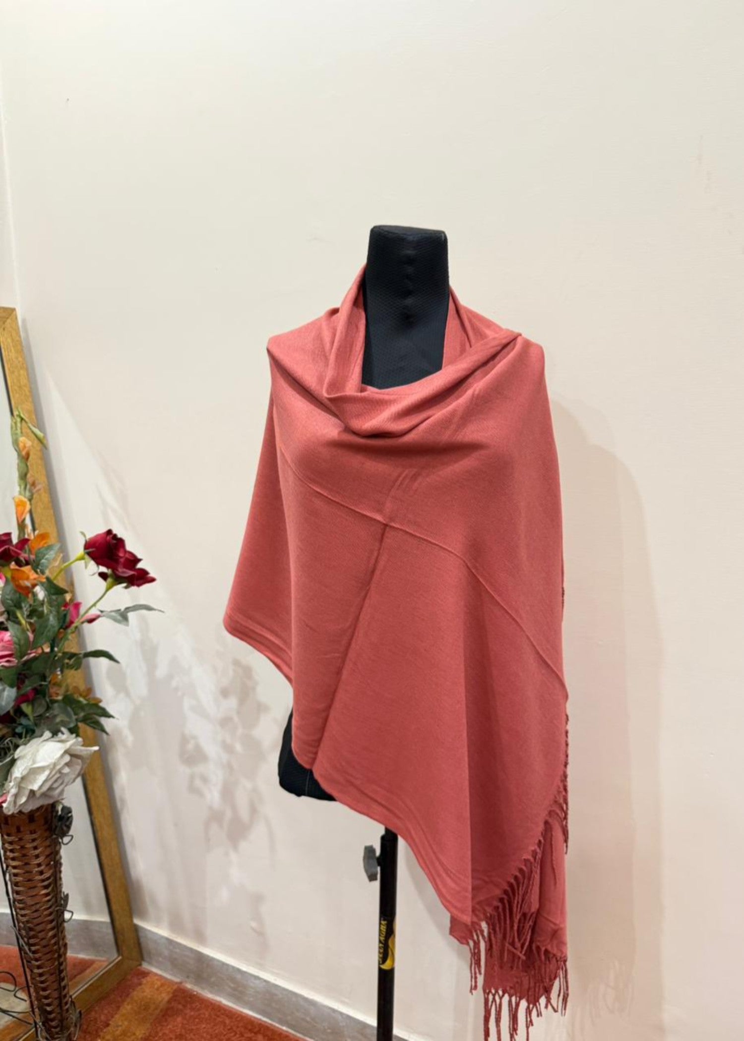 cashmere wool Hijab in Rust red